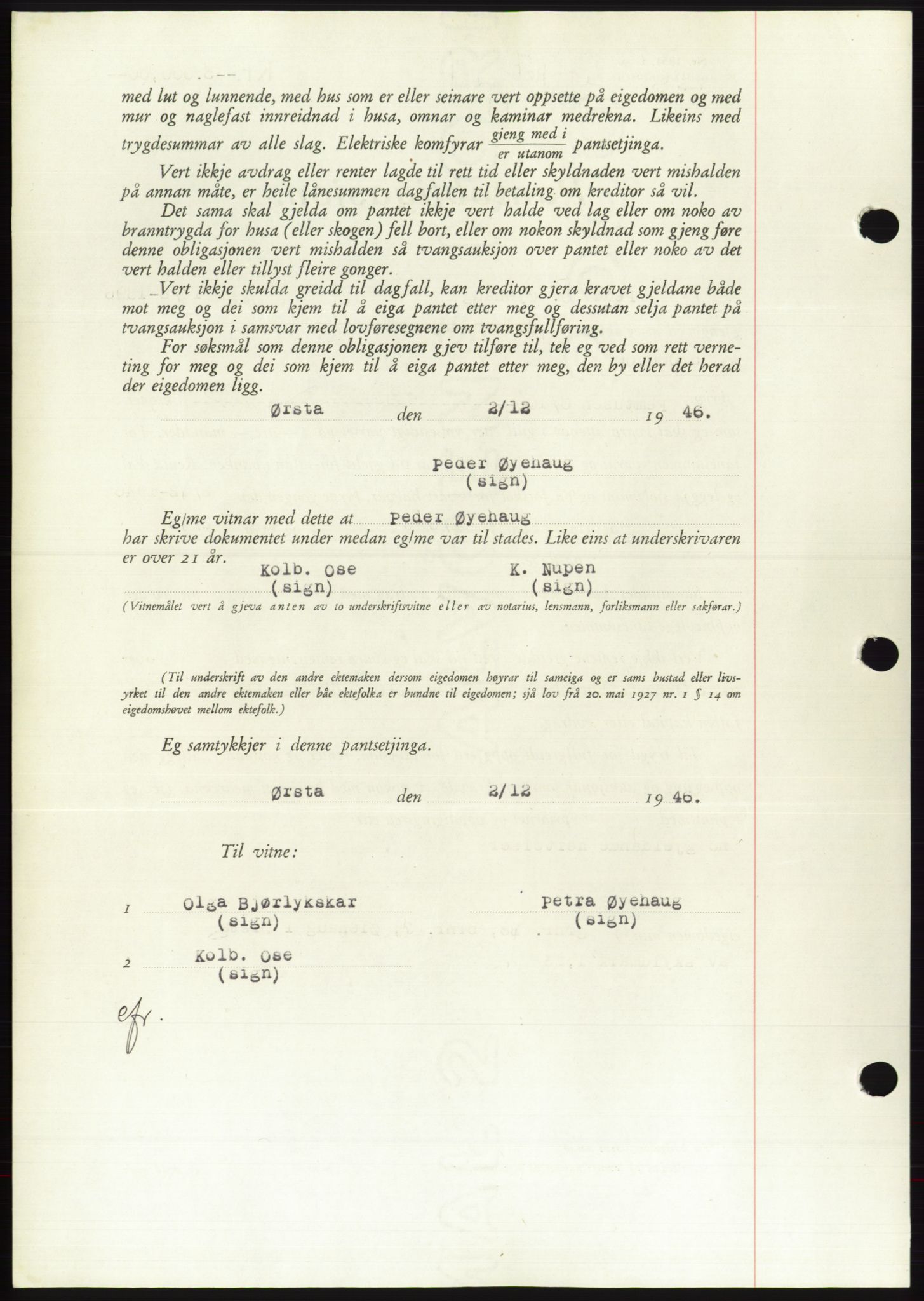 Søre Sunnmøre sorenskriveri, AV/SAT-A-4122/1/2/2C/L0114: Pantebok nr. 1-2B, 1943-1947, Dagboknr: 167/1947