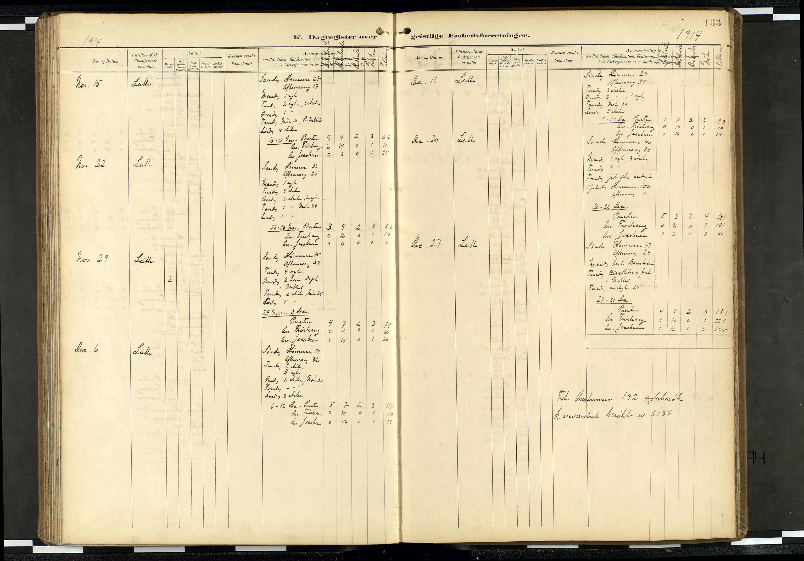 Den norske sjømannsmisjon i utlandet/Skotske havner (Leith, Glasgow), SAB/SAB/PA-0100/H/Ha/Haa/L0004: Ministerialbok nr. A 4, 1899-1949, s. 132b-133a