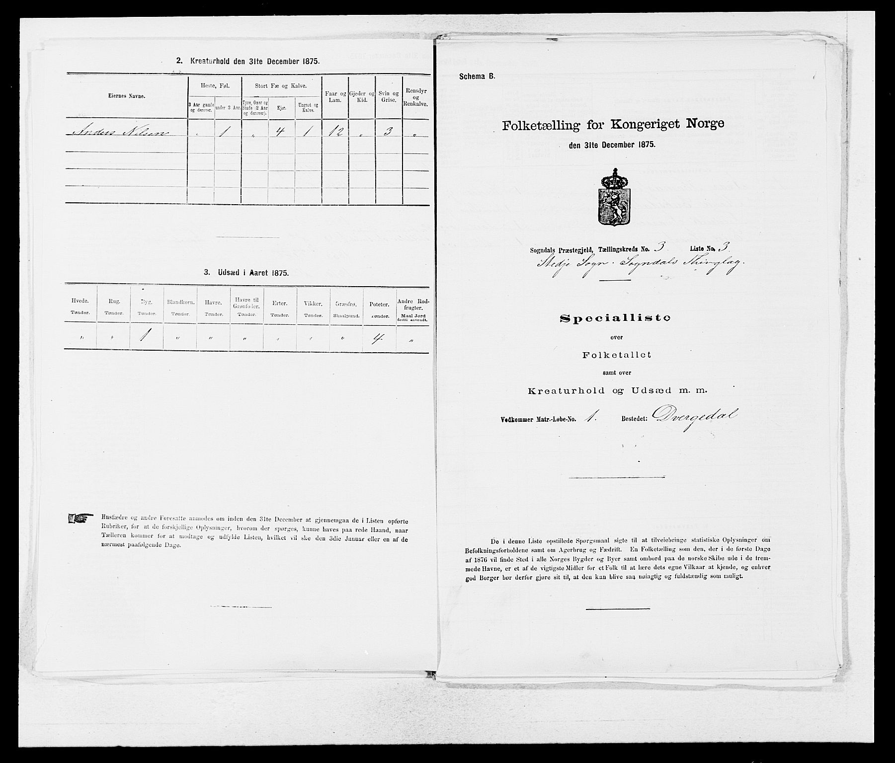 SAB, Folketelling 1875 for 1420P Sogndal prestegjeld, 1875, s. 210