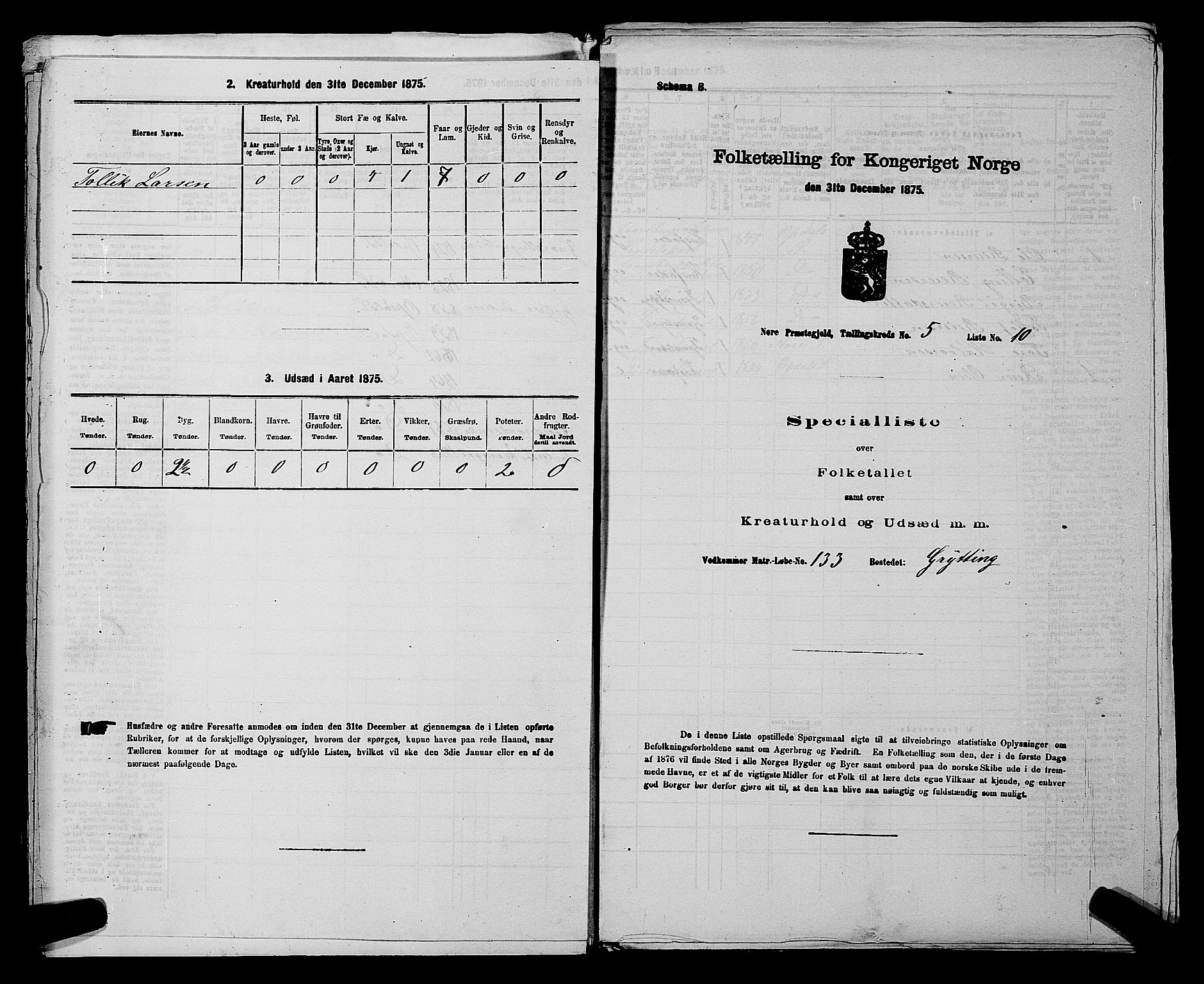 SAKO, Folketelling 1875 for 0633P Nore prestegjeld, 1875, s. 647