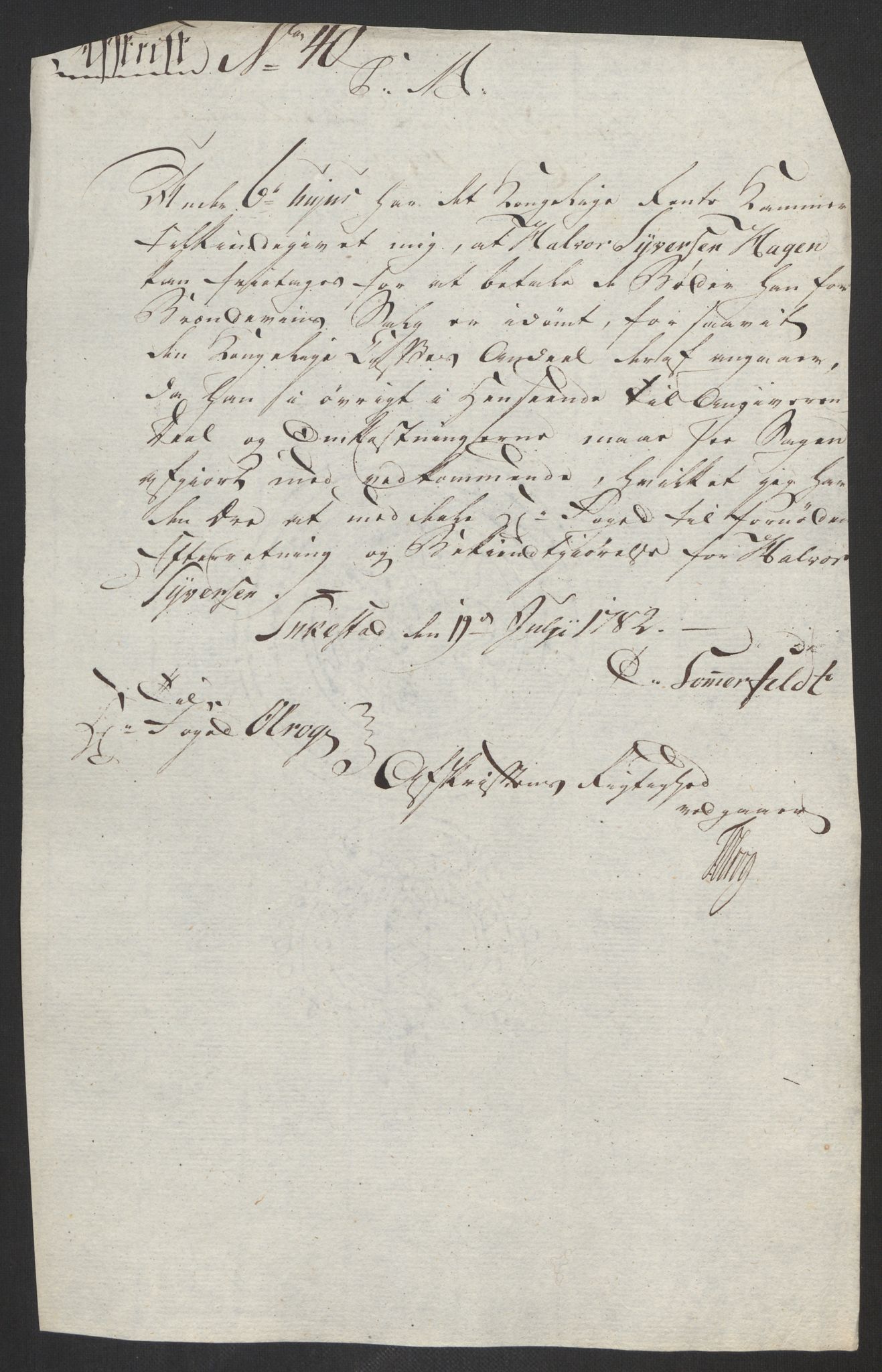 Rentekammeret inntil 1814, Reviderte regnskaper, Fogderegnskap, AV/RA-EA-4092/R19/L1369: Fogderegnskap Toten, Hadeland og Vardal, 1782, s. 163