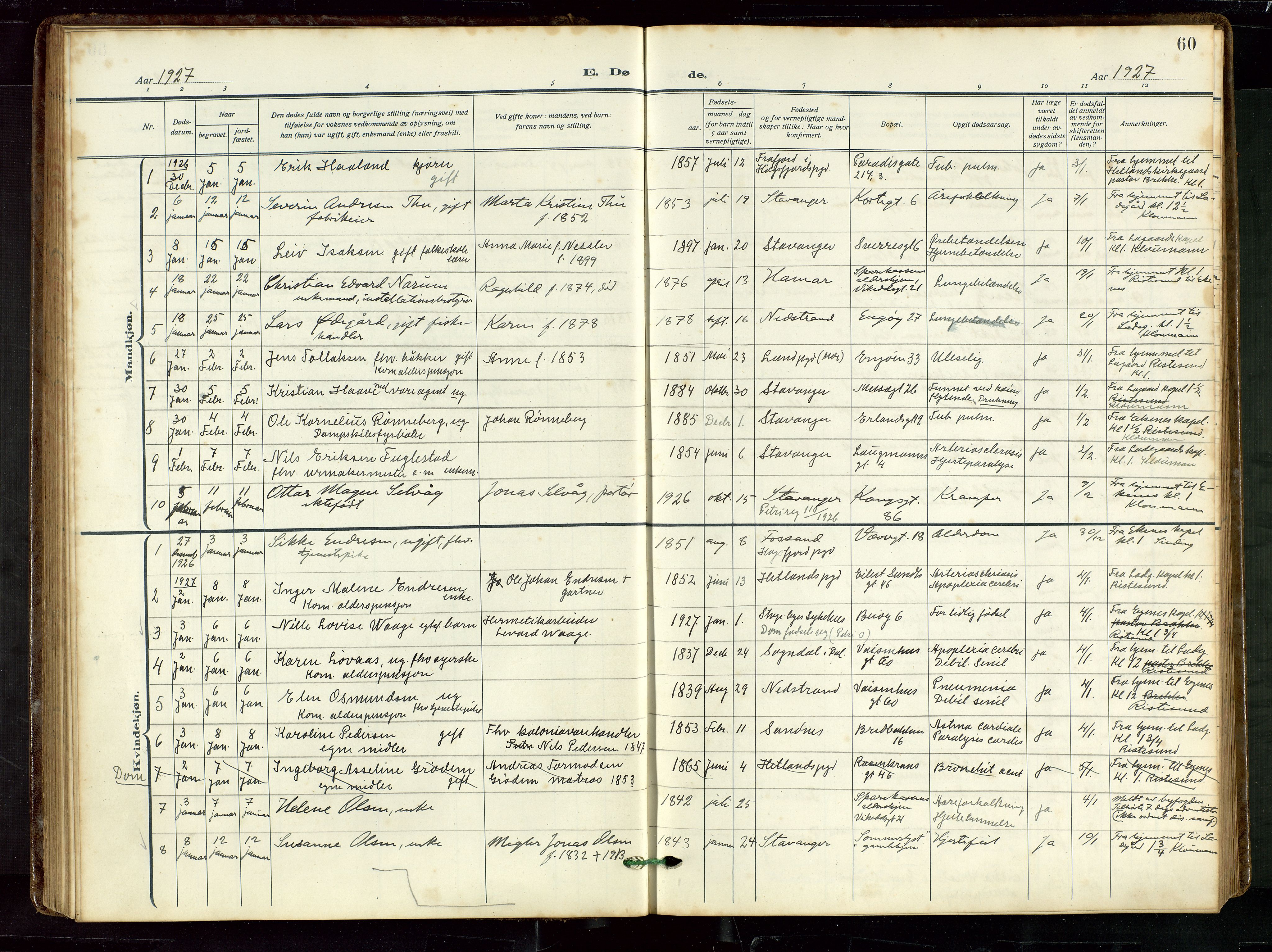 St. Petri sokneprestkontor, AV/SAST-A-101813/002/D/L0003: Ministerialbok nr. A 28, 1919-1938, s. 60