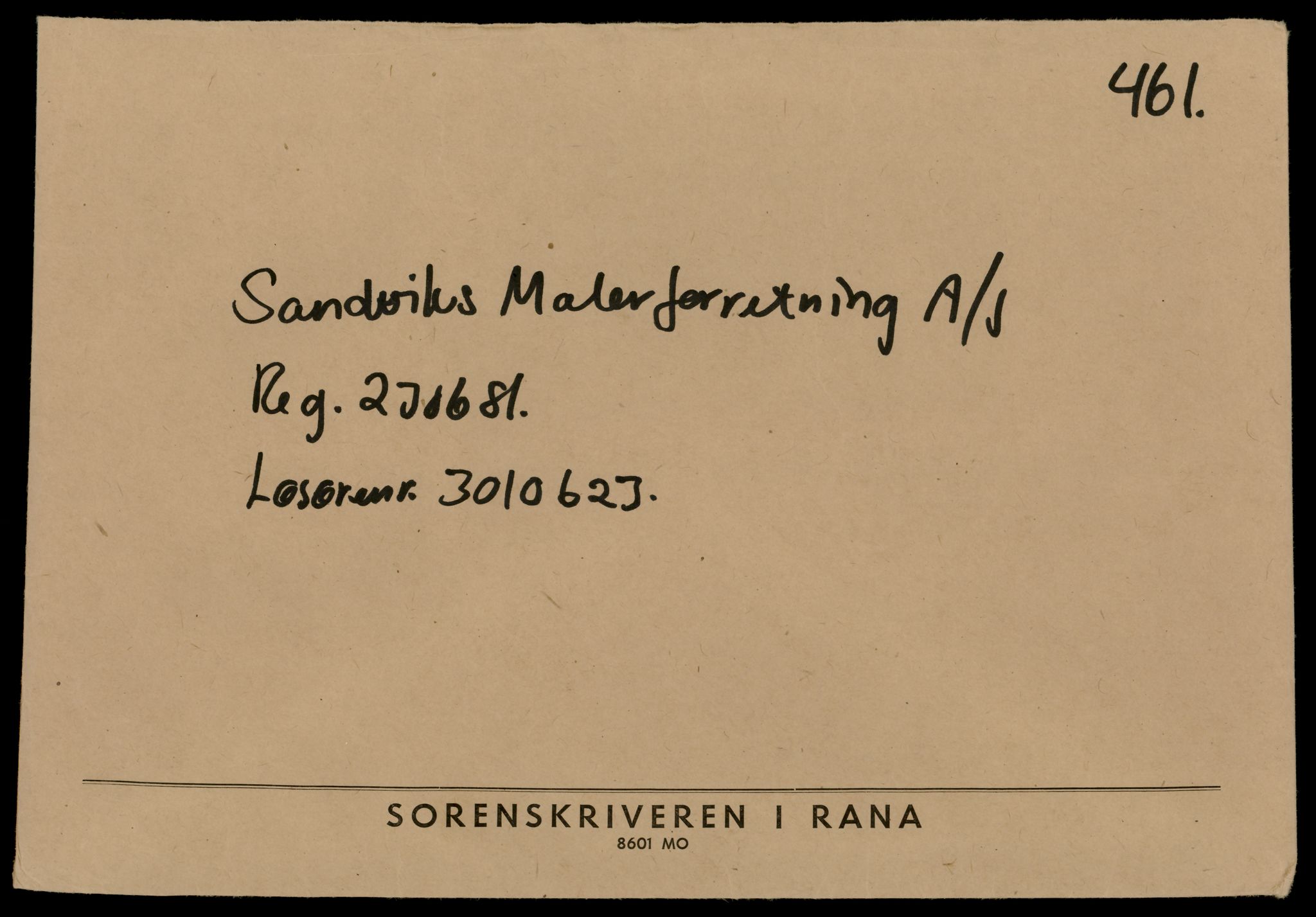 Rana sorenskriveri , SAT/A-1108/2/J/Jd/Jdd/L0006: Bilag. Aksjeselskap S - V, 1979-1988, s. 1