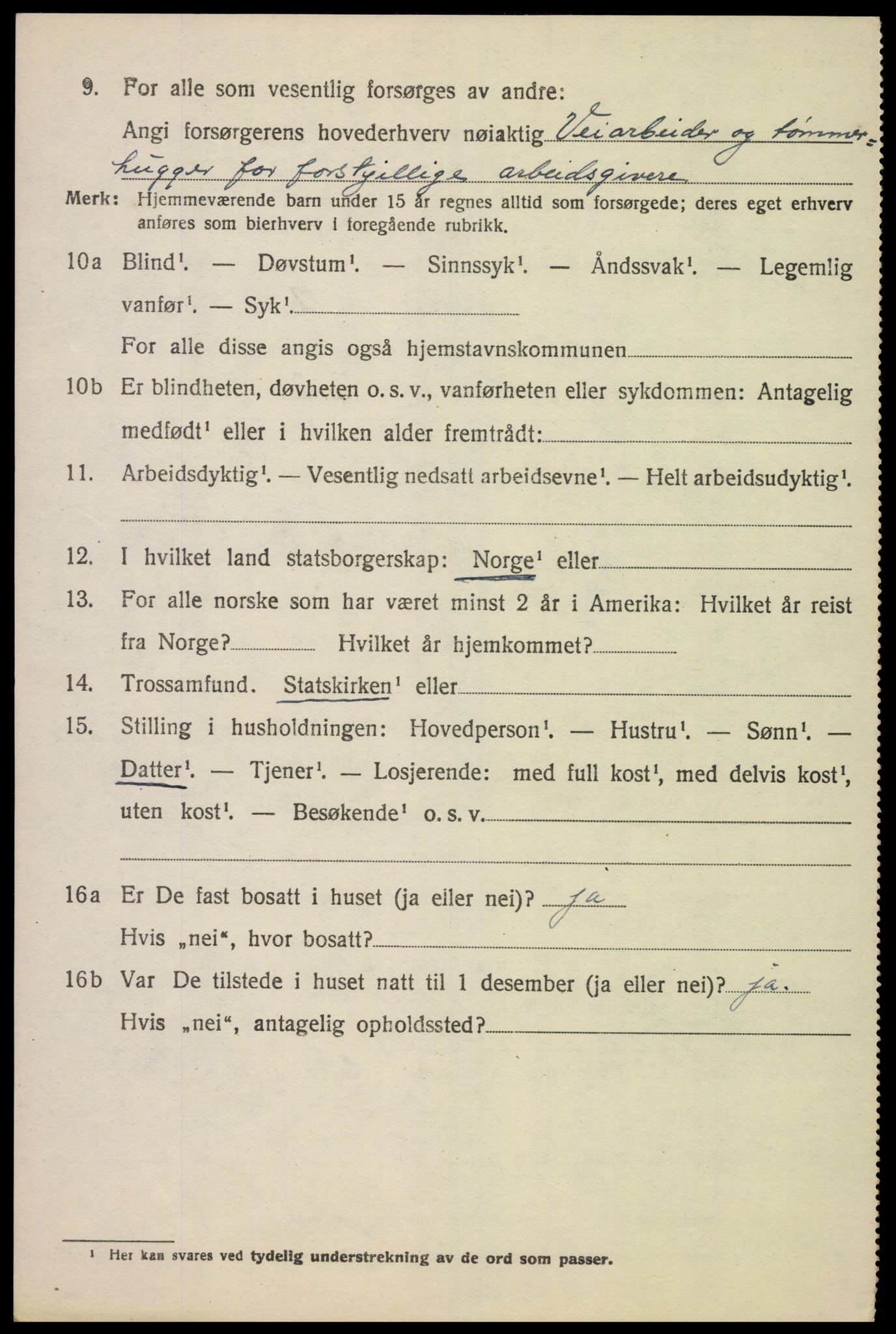 SAK, Folketelling 1920 for 1026 Åseral herred, 1920, s. 2069