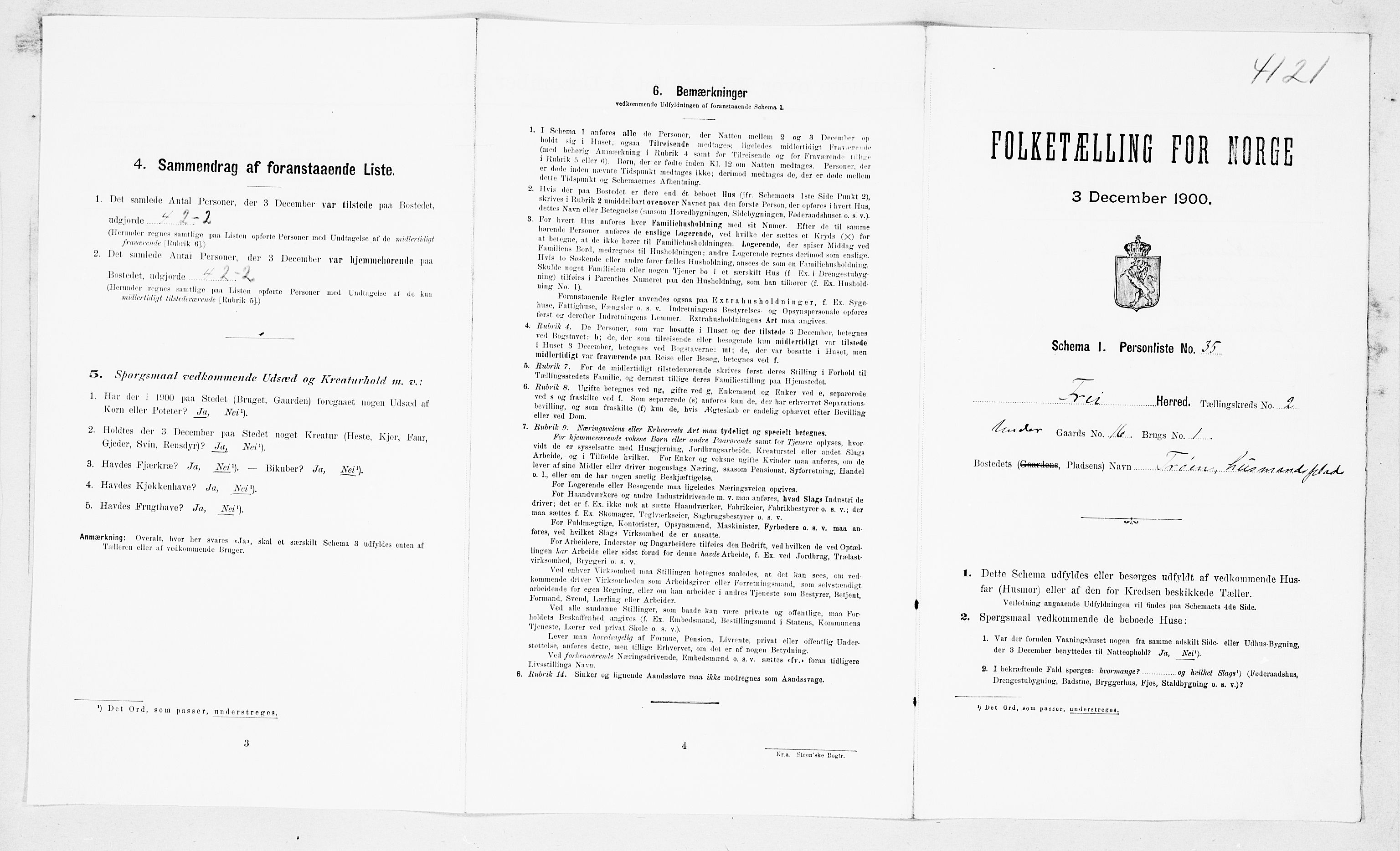 SAT, Folketelling 1900 for 1556 Frei herred, 1900, s. 159