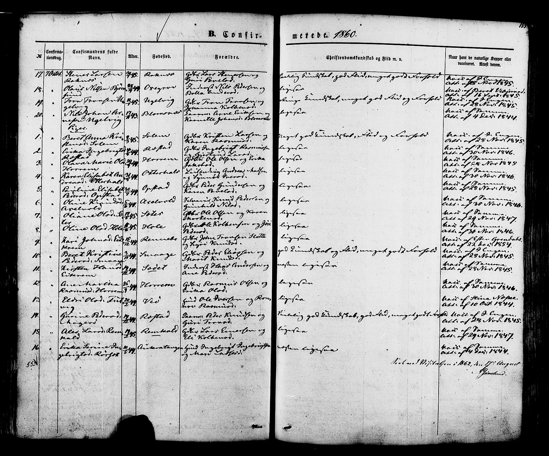Ministerialprotokoller, klokkerbøker og fødselsregistre - Møre og Romsdal, SAT/A-1454/560/L0719: Ministerialbok nr. 560A03, 1845-1872, s. 155