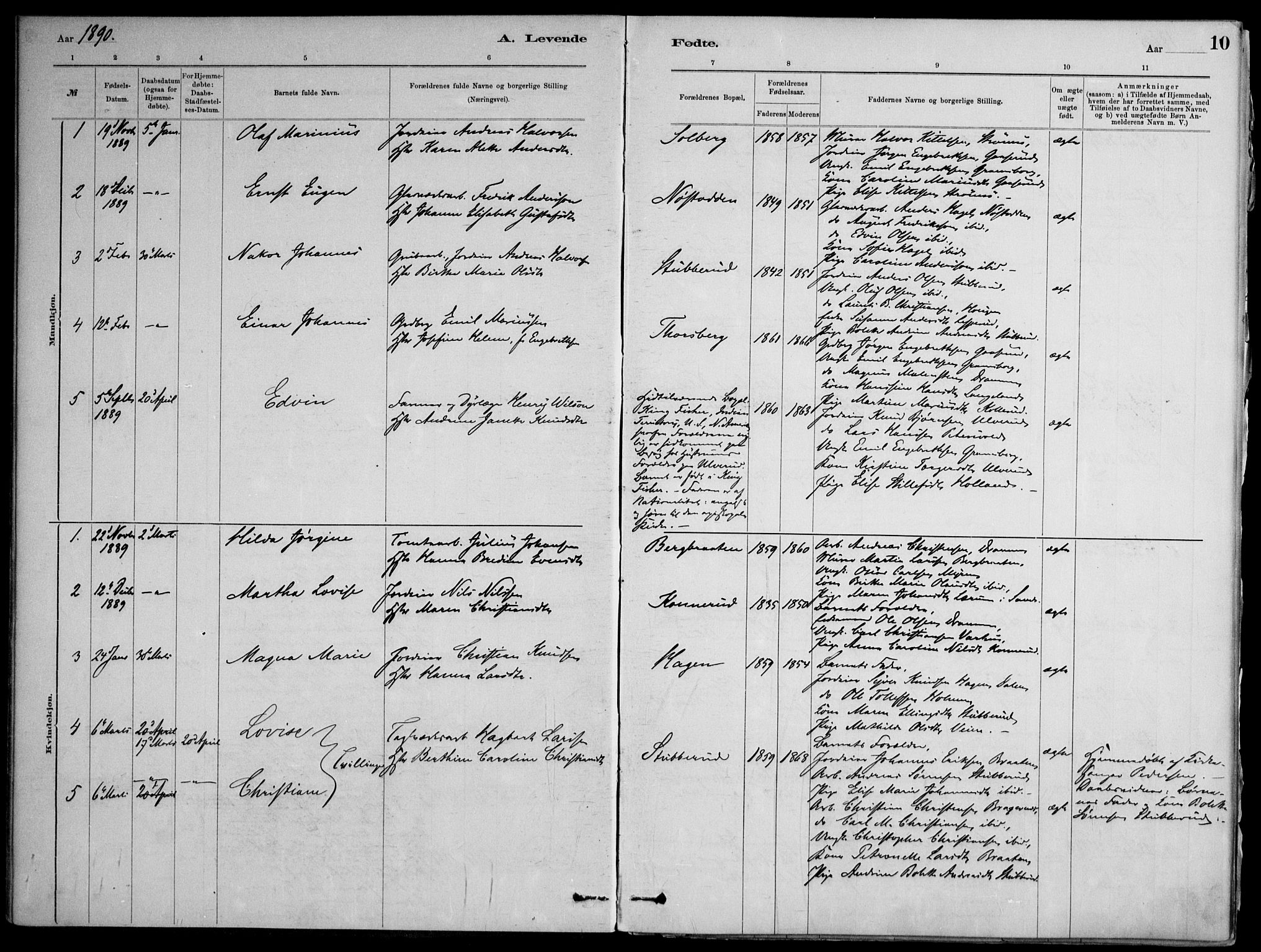 Skoger kirkebøker, AV/SAKO-A-59/F/Fb/L0001: Ministerialbok nr. II 1, 1885-1913, s. 10