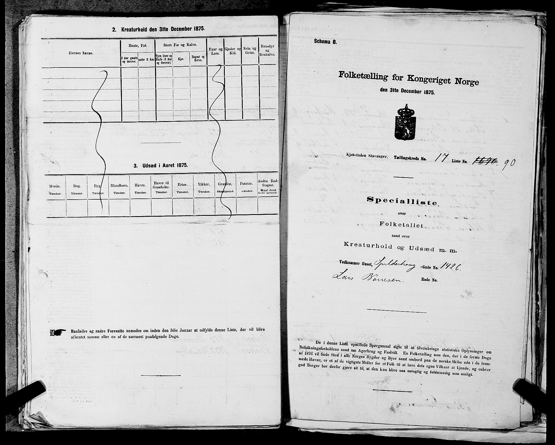 SAST, Folketelling 1875 for 1103 Stavanger kjøpstad, 1875, s. 3563