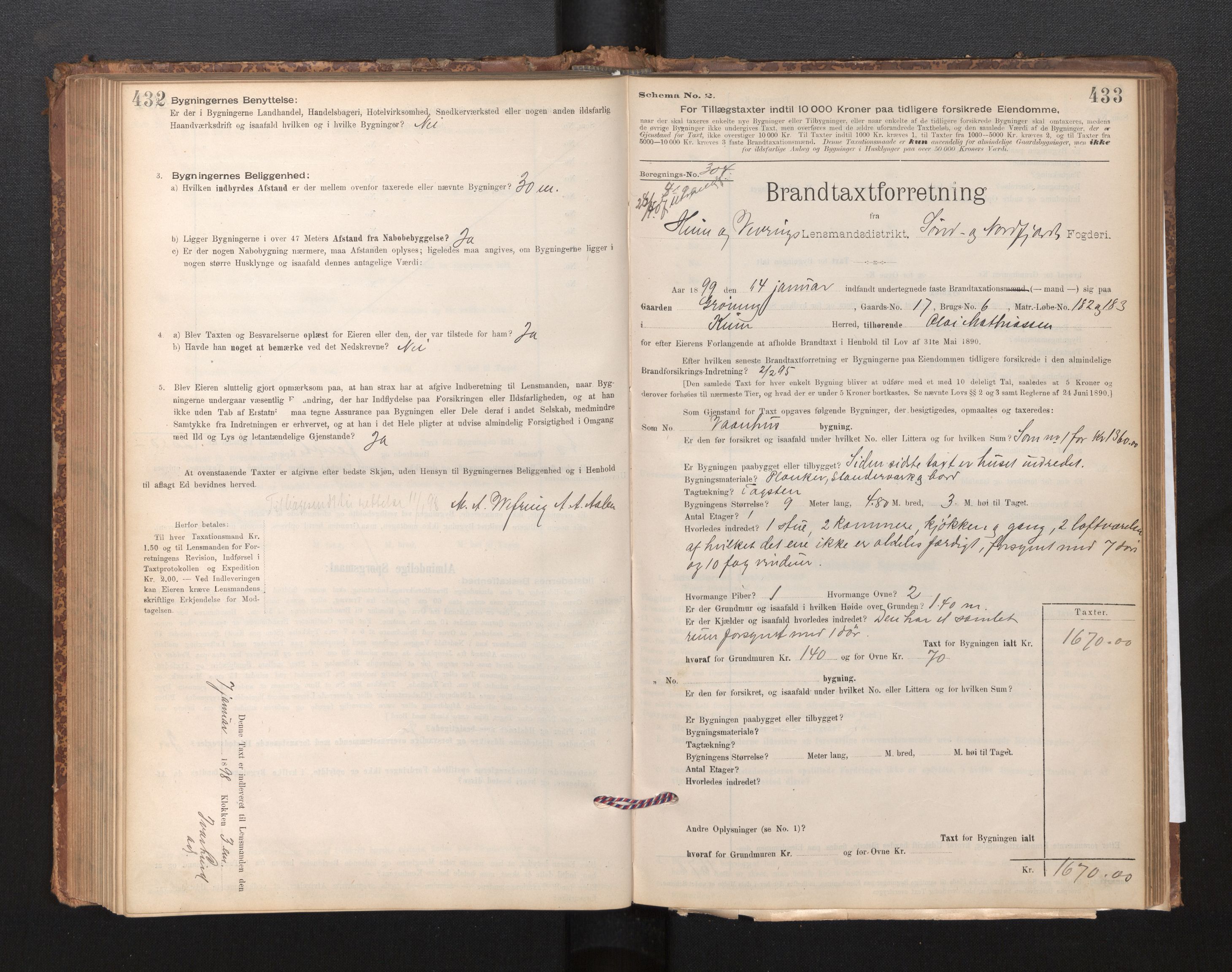 Lensmannen i Kinn, SAB/A-28801/0012/L0004f: Branntakstprotokoll, skjematakst, 1894-1911, s. 432-433