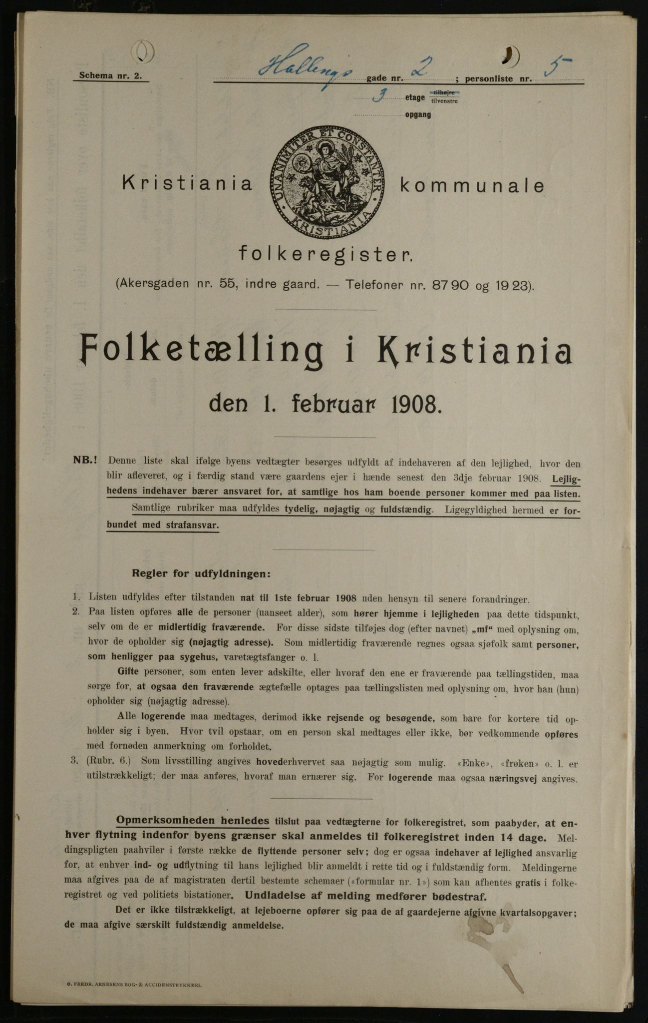 OBA, Kommunal folketelling 1.2.1908 for Kristiania kjøpstad, 1908, s. 30787