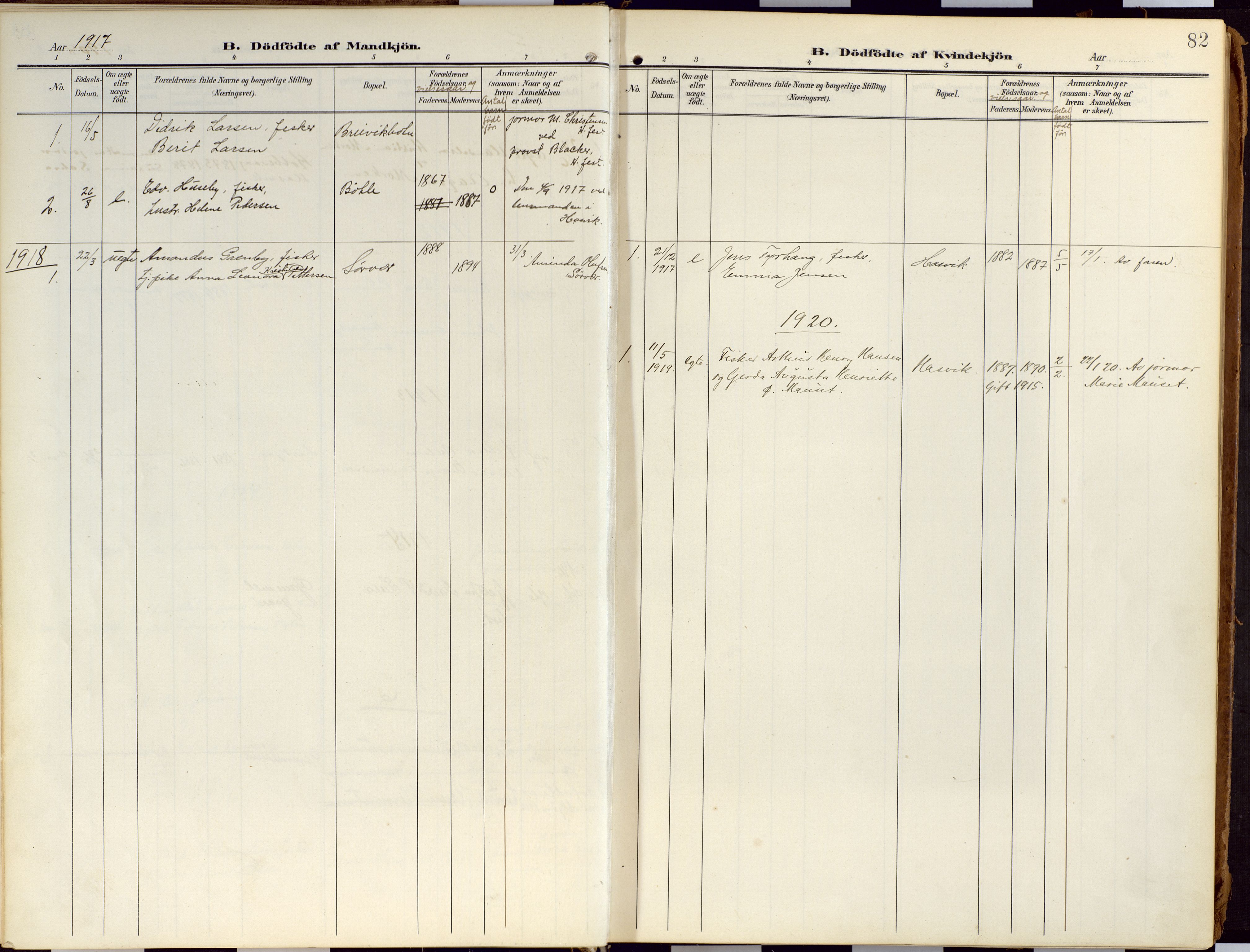 Loppa sokneprestkontor, SATØ/S-1339/H/Ha/L0010kirke: Ministerialbok nr. 10, 1907-1922, s. 82