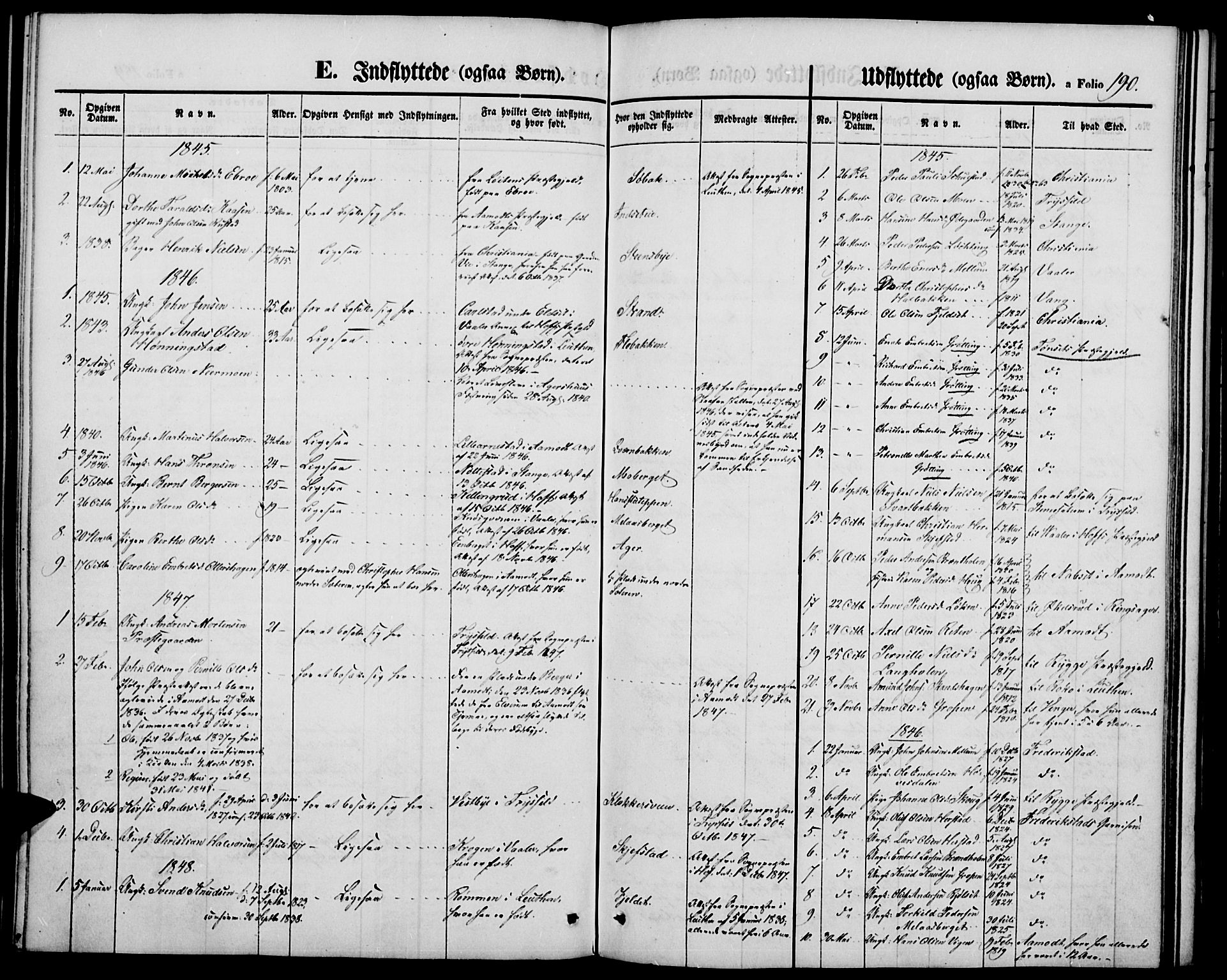 Elverum prestekontor, AV/SAH-PREST-044/H/Ha/Hab/L0002: Klokkerbok nr. 2, 1845-1855, s. 190