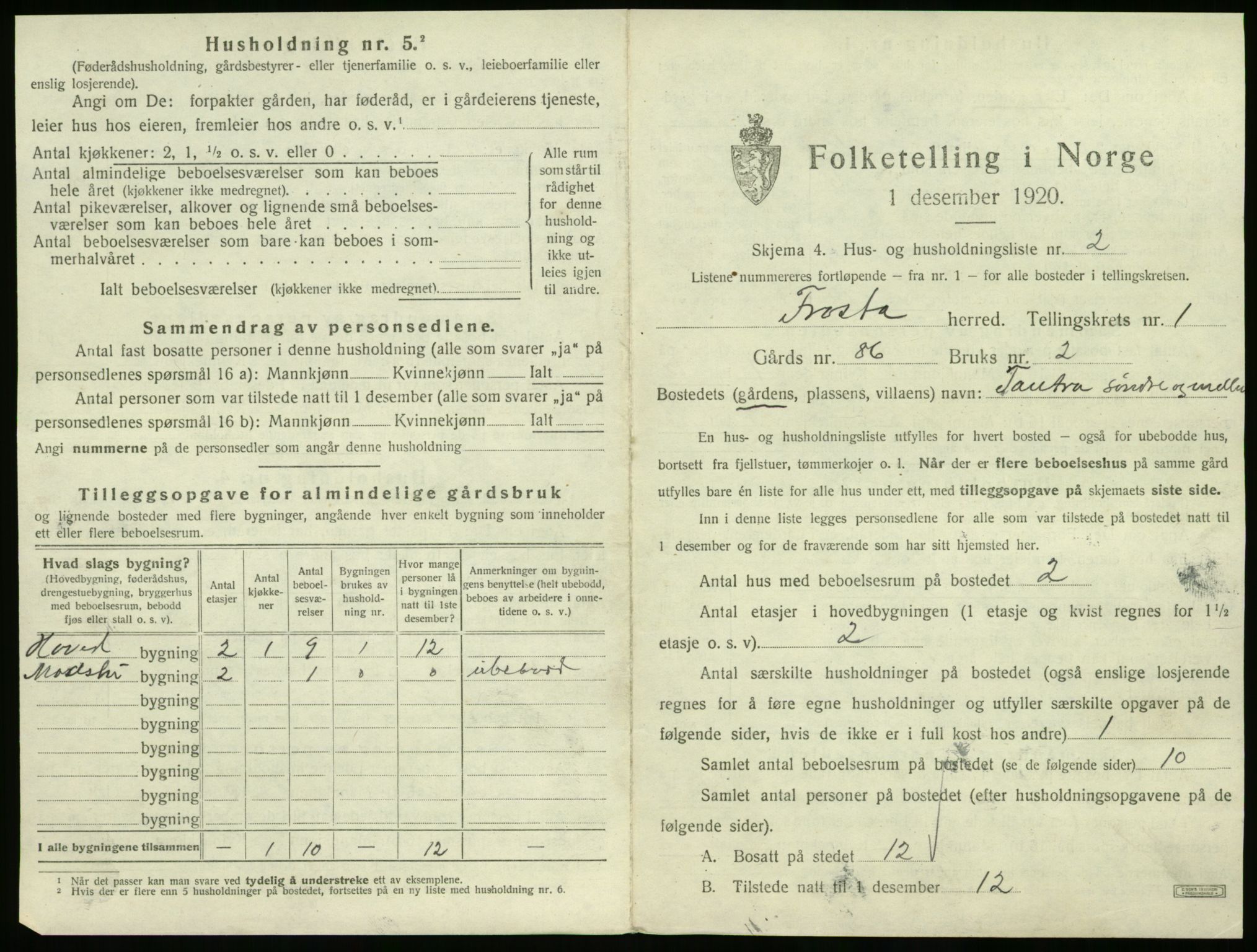 SAT, Folketelling 1920 for 1717 Frosta herred, 1920, s. 36