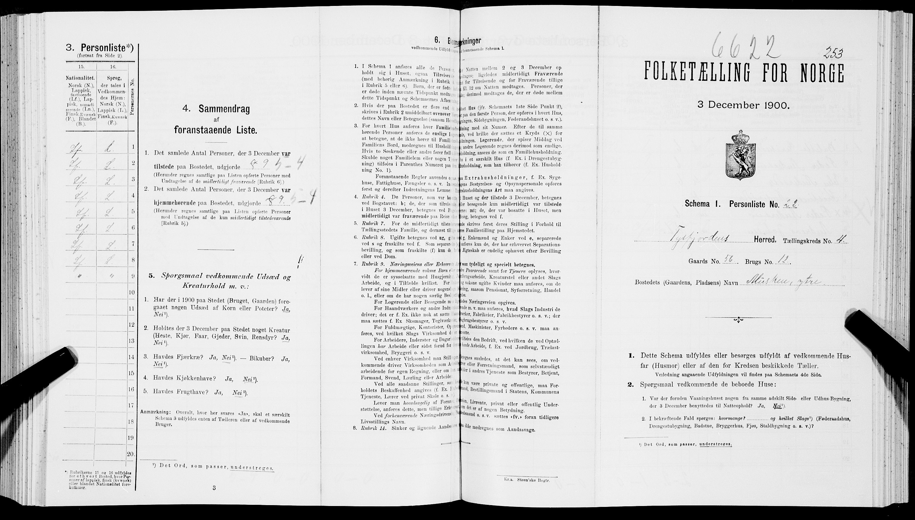 SAT, Folketelling 1900 for 1850 Tysfjord herred, 1900, s. 549