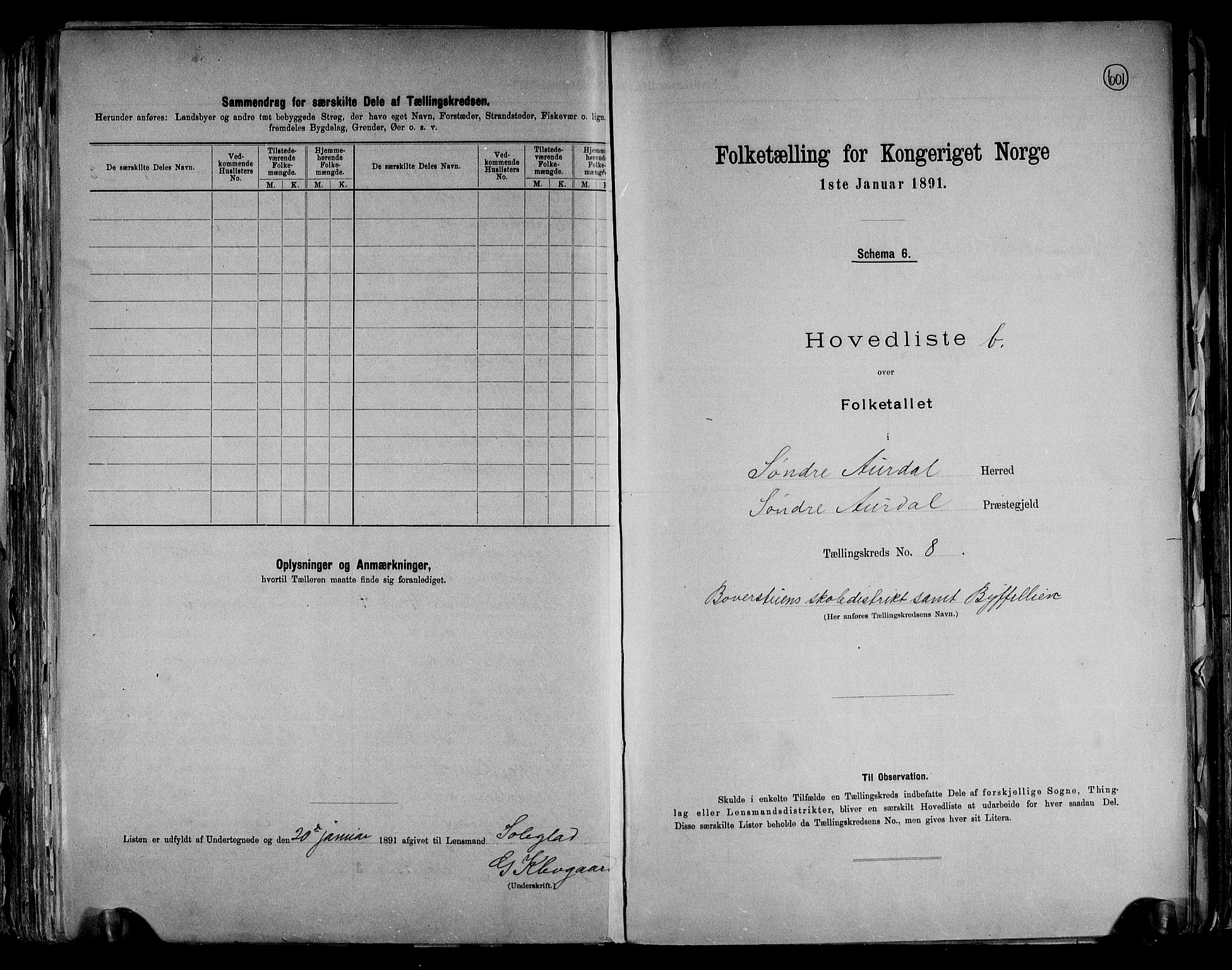 RA, Folketelling 1891 for 0540 Sør-Aurdal herred, 1891, s. 24