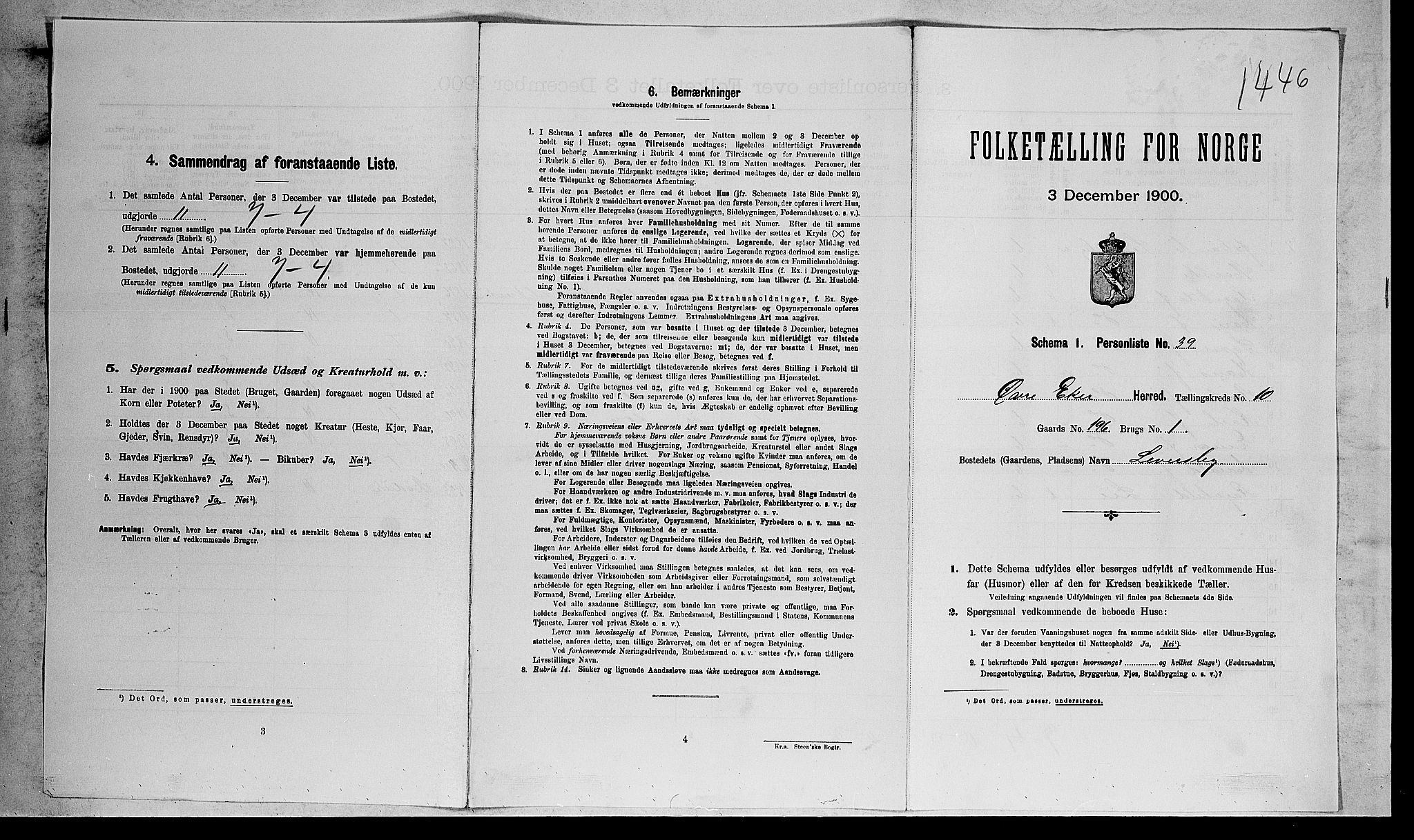 RA, Folketelling 1900 for 0624 Øvre Eiker herred, 1900, s. 1899