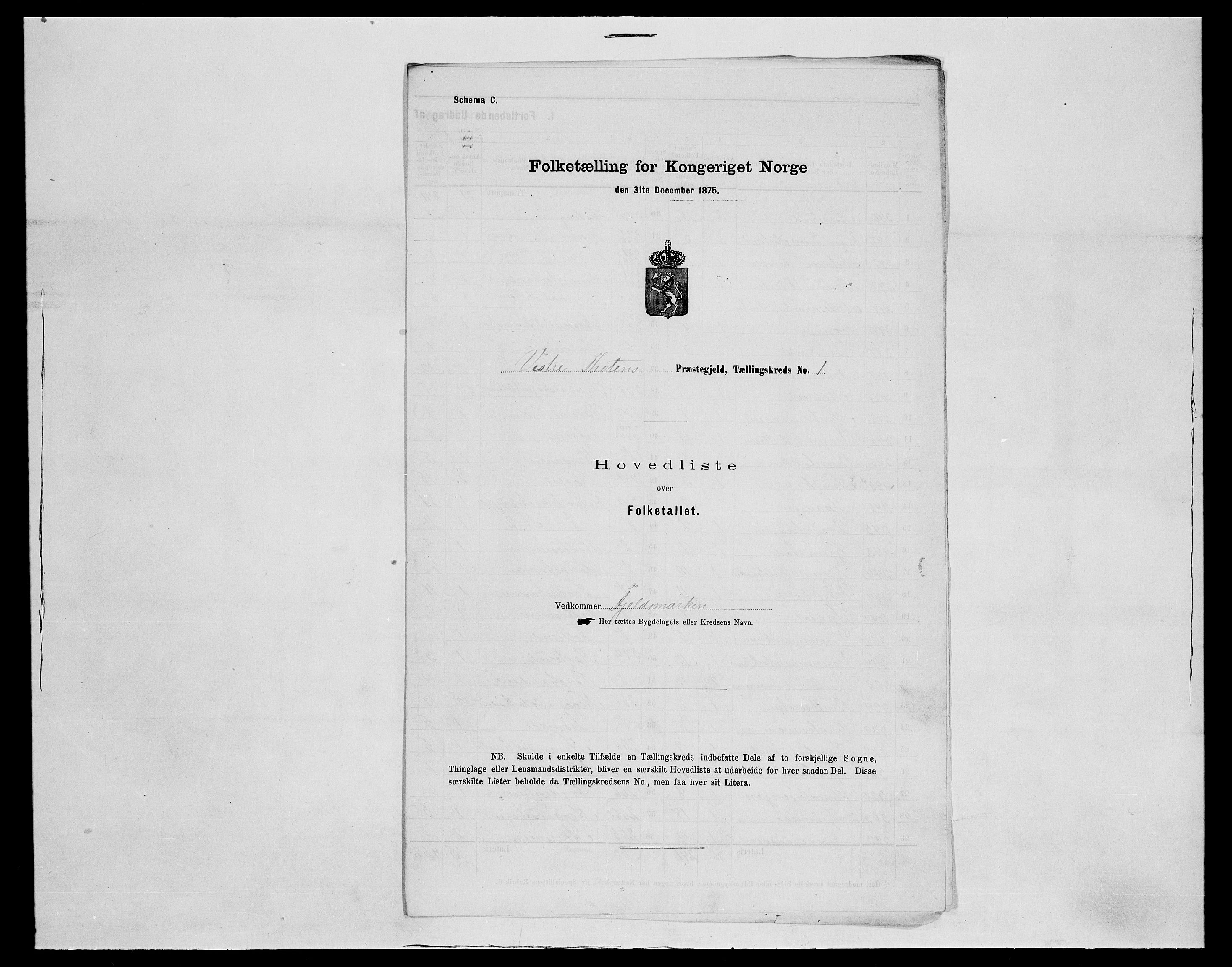 SAH, Folketelling 1875 for 0529P Vestre Toten prestegjeld, 1875, s. 32