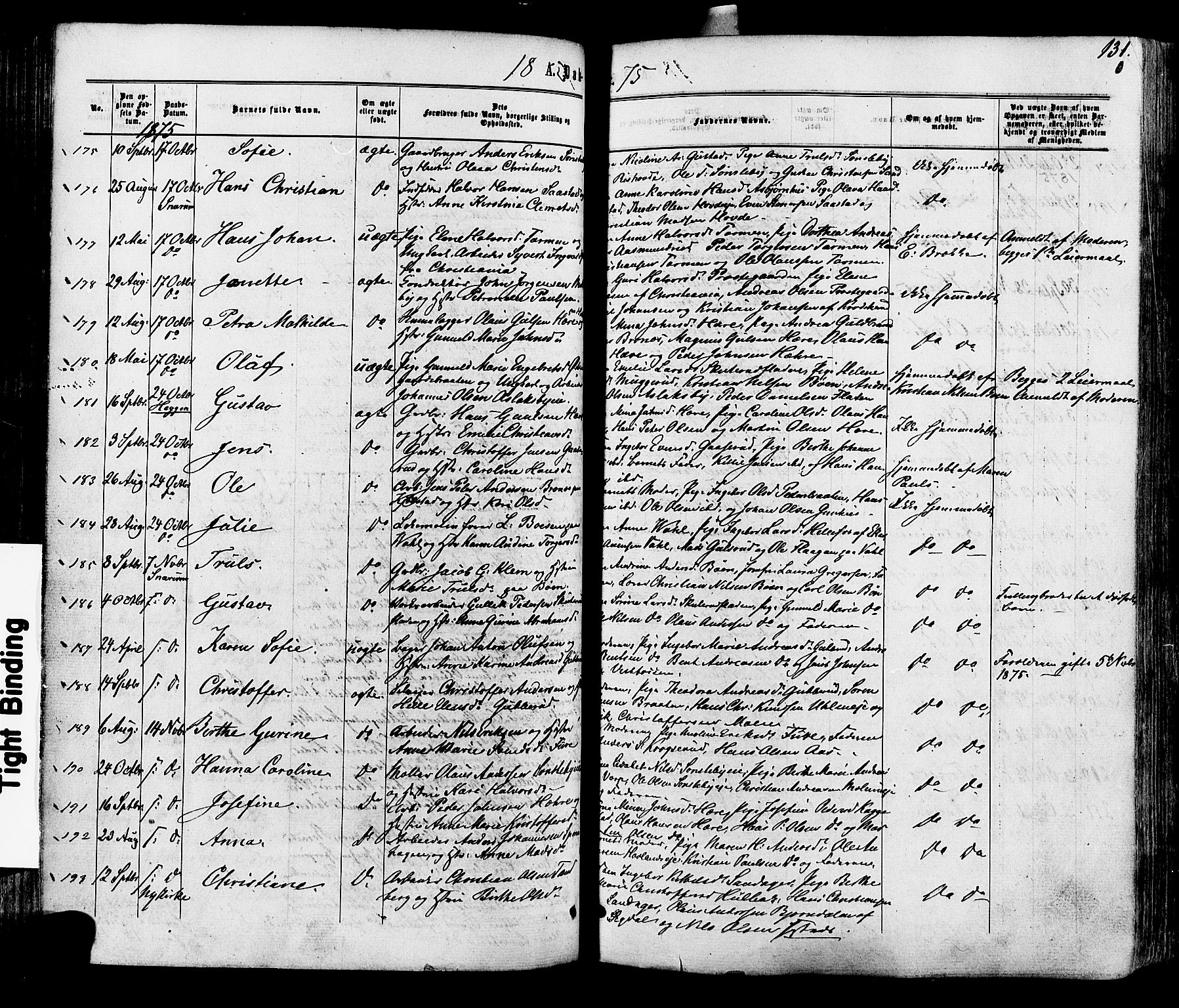 Modum kirkebøker, AV/SAKO-A-234/F/Fa/L0010: Ministerialbok nr. 10, 1865-1876, s. 131
