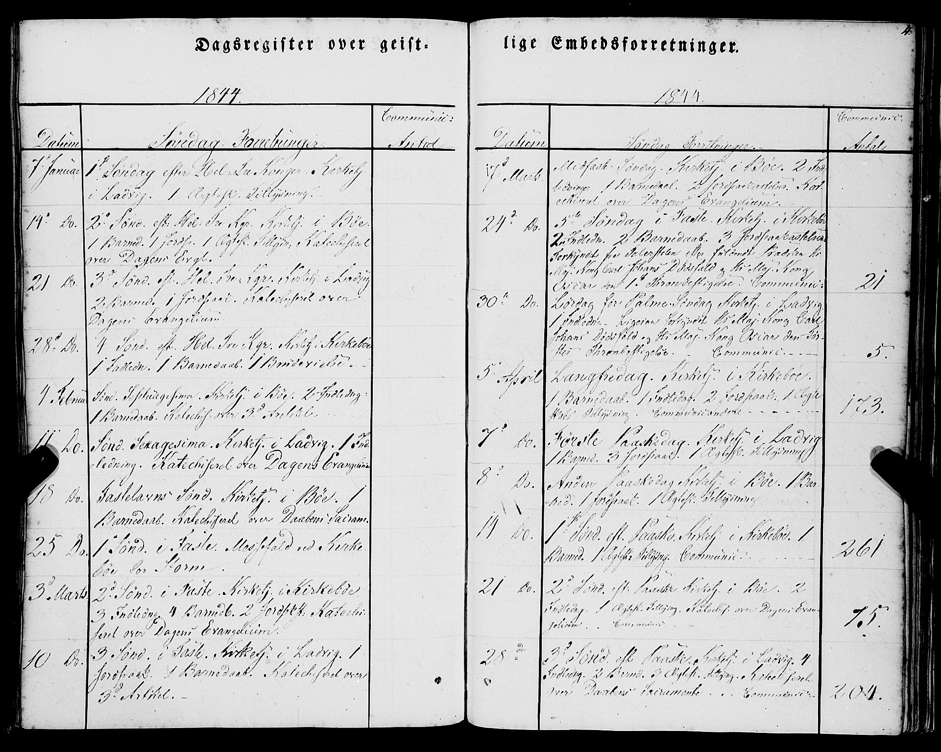 Lavik sokneprestembete, AV/SAB-A-80901: Ministerialbok nr. A 3, 1843-1863, s. 4