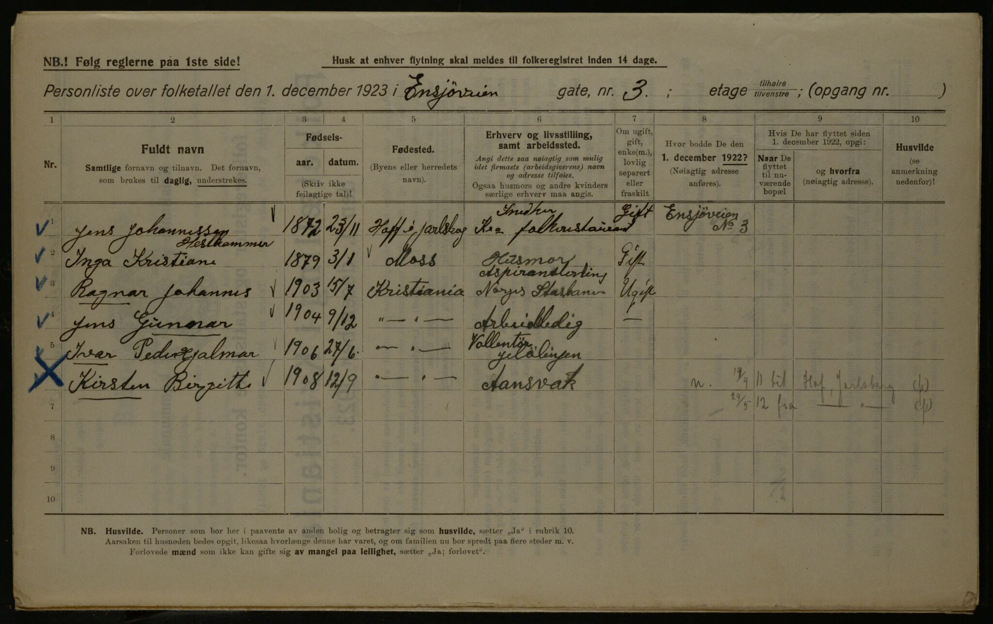 OBA, Kommunal folketelling 1.12.1923 for Kristiania, 1923, s. 24471