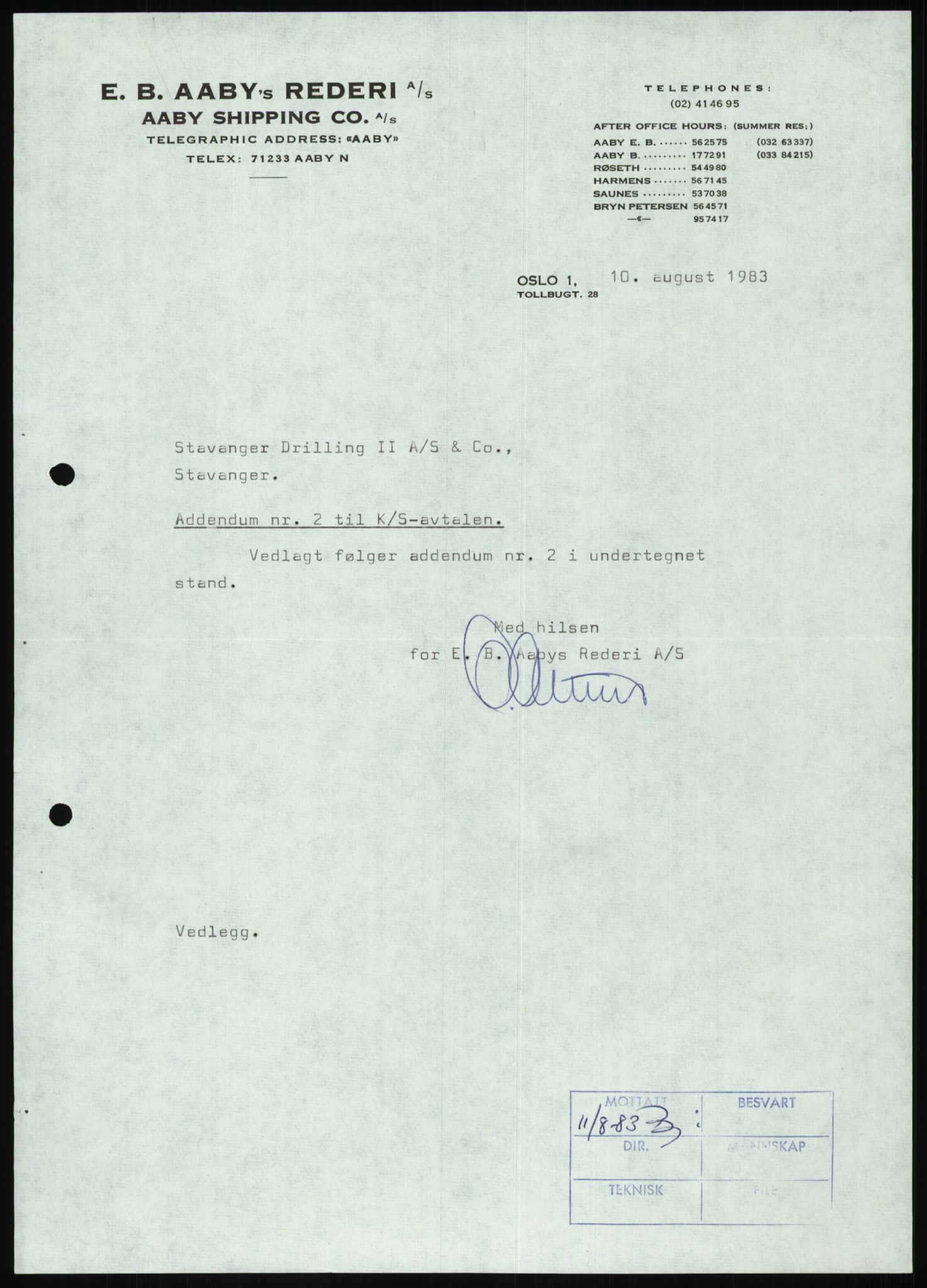 Pa 1503 - Stavanger Drilling AS, AV/SAST-A-101906/D/L0006: Korrespondanse og saksdokumenter, 1974-1984, s. 373