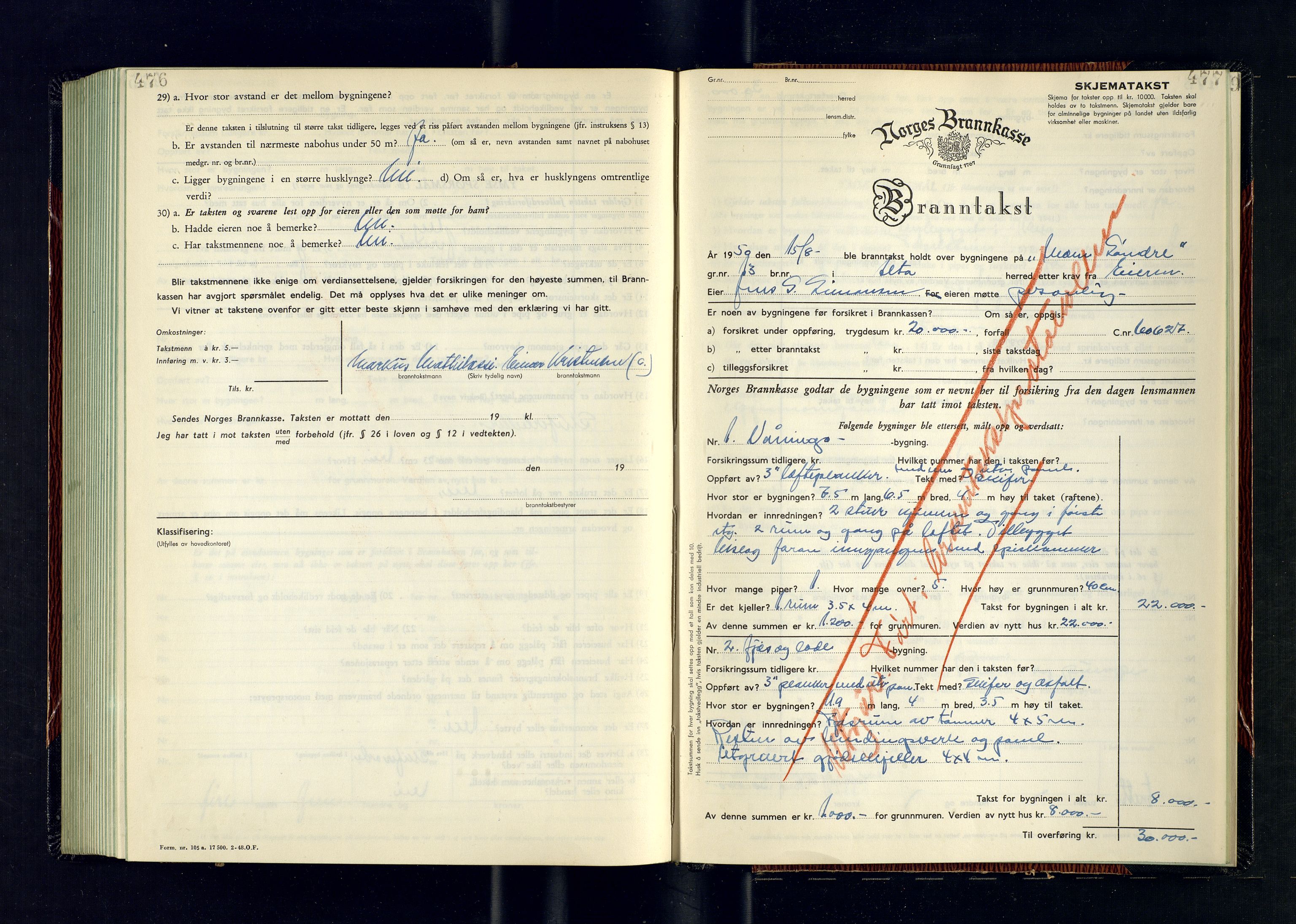 Alta lensmannskontor, AV/SATØ-S-1165/O/Ob/L0182: Branntakstprotokoll, 1949-1950, s. 476-477