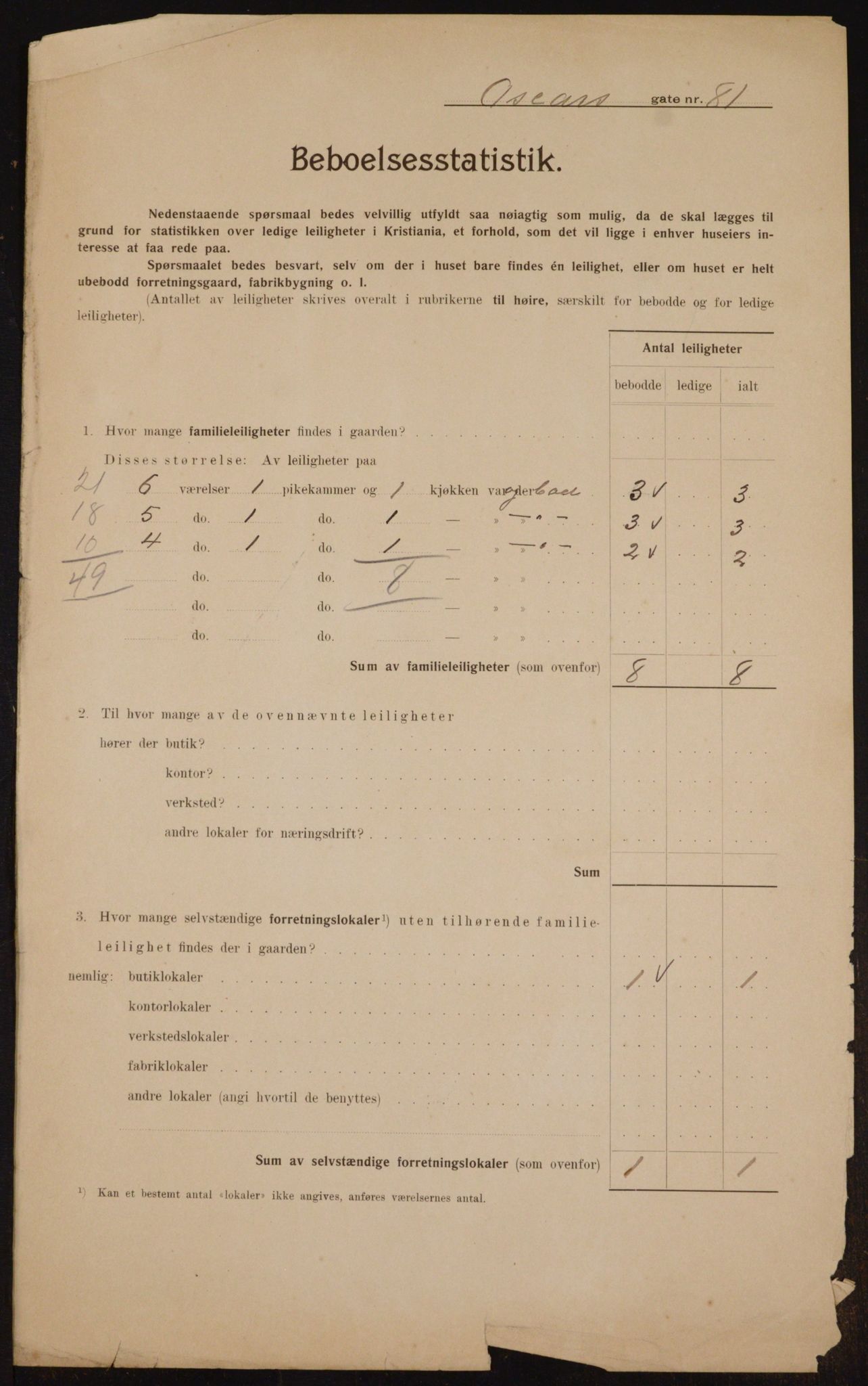 OBA, Kommunal folketelling 1.2.1910 for Kristiania, 1910, s. 74045
