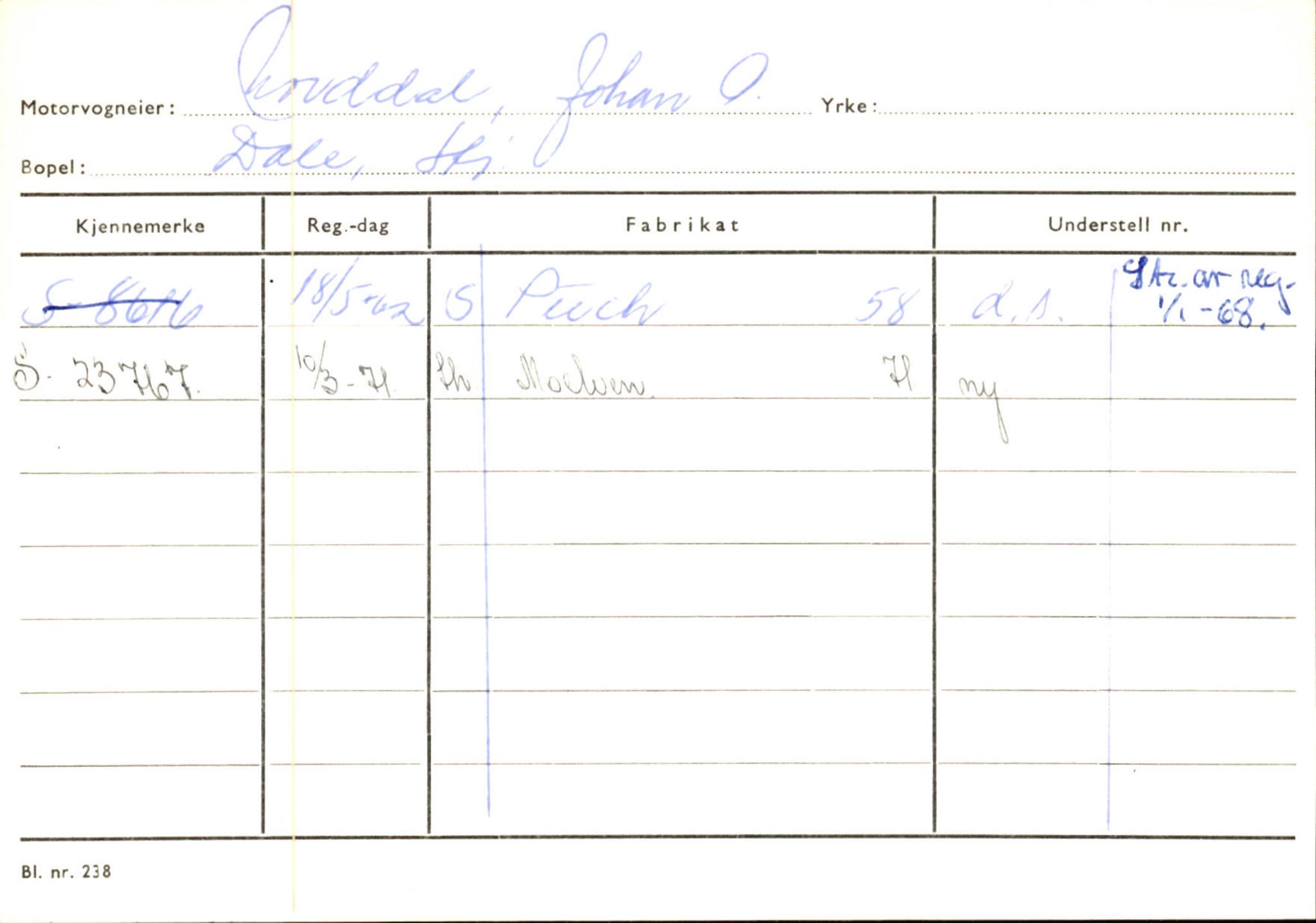 Statens vegvesen, Sogn og Fjordane vegkontor, SAB/A-5301/4/F/L0125: Eigarregister Sogndal V-Å. Aurland A-Å. Fjaler A-N, 1945-1975, s. 2673