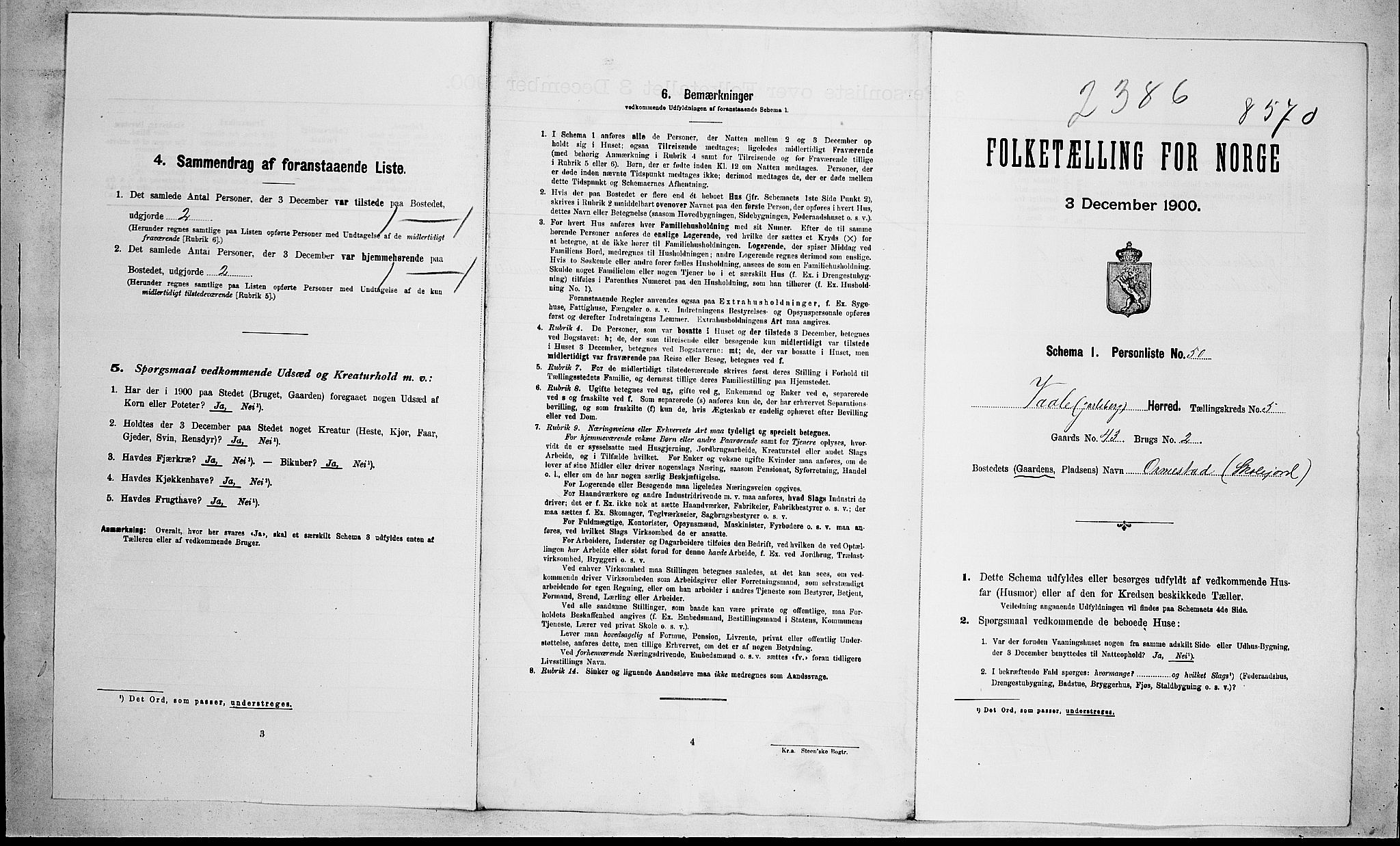 RA, Folketelling 1900 for 0716 Våle herred, 1900, s. 56