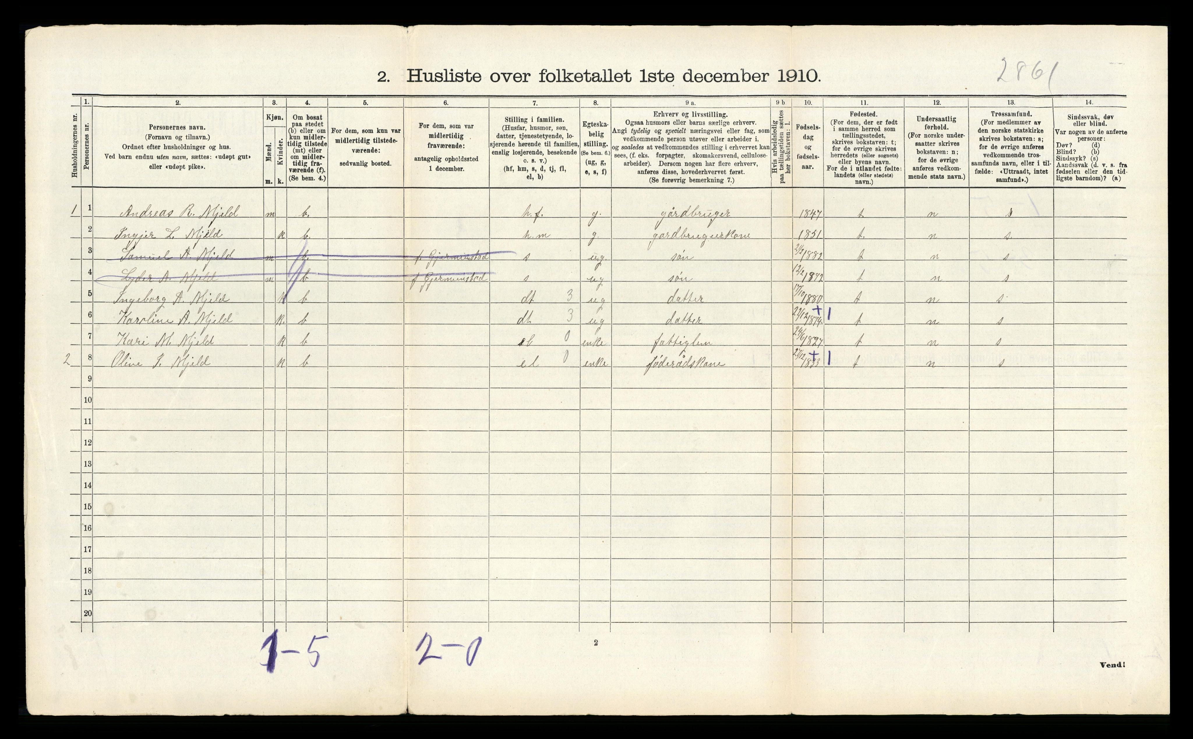 RA, Folketelling 1910 for 1430 Indre Holmedal herred, 1910, s. 155