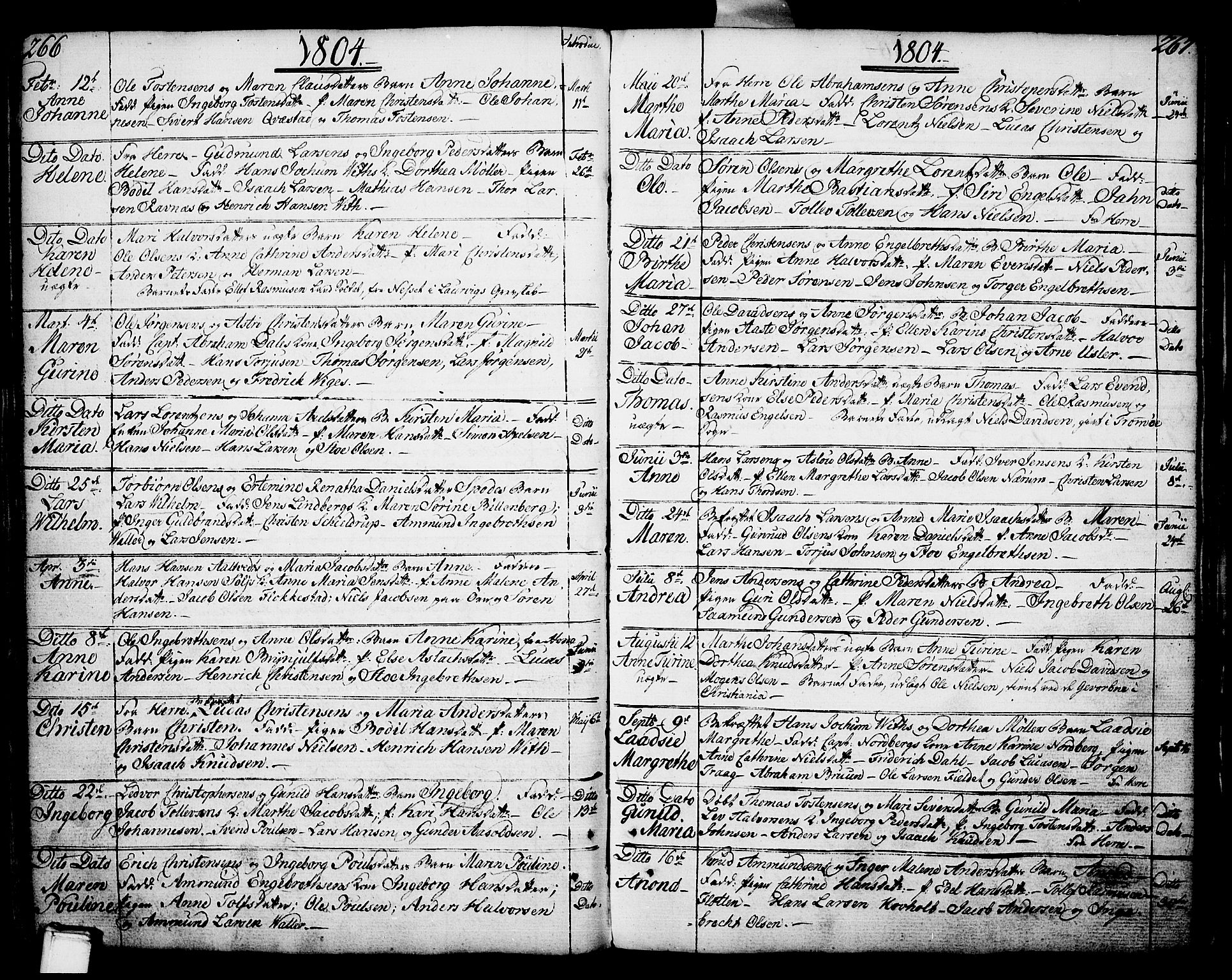 Porsgrunn kirkebøker , SAKO/A-104/F/Fa/L0002: Ministerialbok nr. 2, 1764-1814, s. 266-267