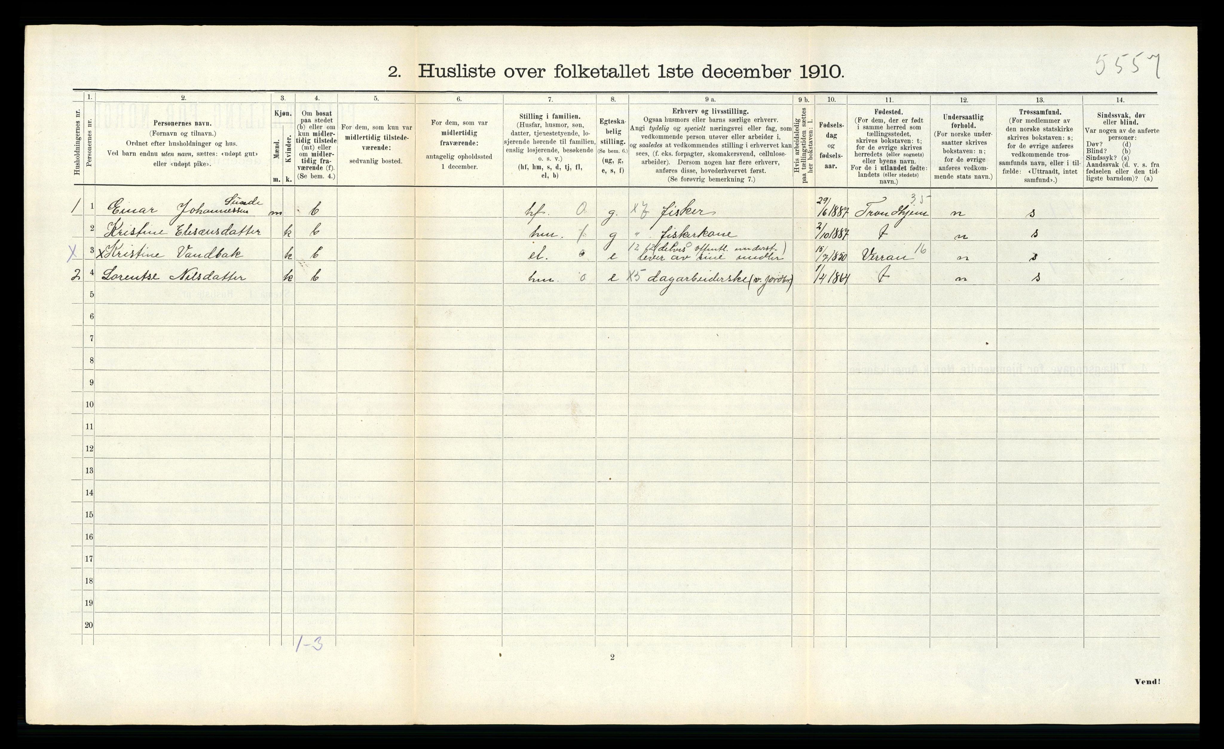 RA, Folketelling 1910 for 1718 Leksvik herred, 1910, s. 709