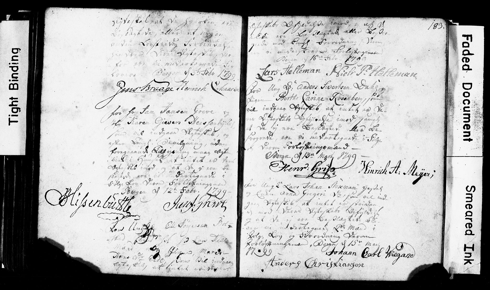Korskirken sokneprestembete, SAB/A-76101: Forlovererklæringer nr. II.5.1, 1776-1816, s. 183