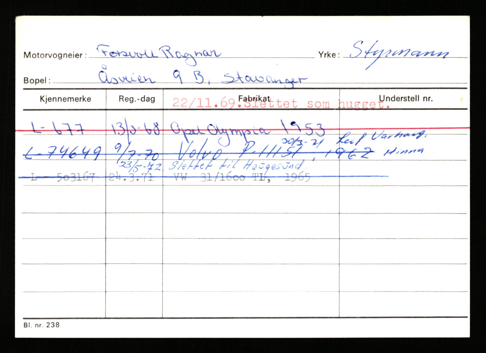 Stavanger trafikkstasjon, AV/SAST-A-101942/0/H/L0010: Fuglestad - Gjestland, 1930-1971, s. 835