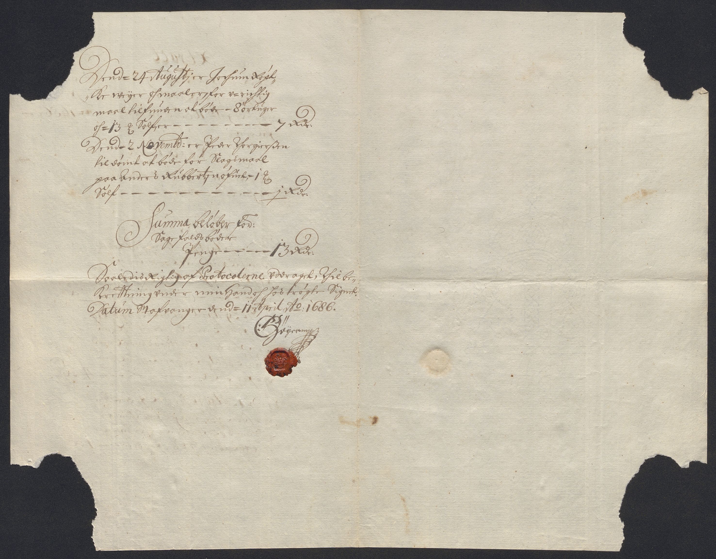 Rentekammeret inntil 1814, Reviderte regnskaper, Byregnskaper, AV/RA-EA-4066/R/Ro/L0316: [O14] Sikt og sakefall, 1662-1693, s. 332