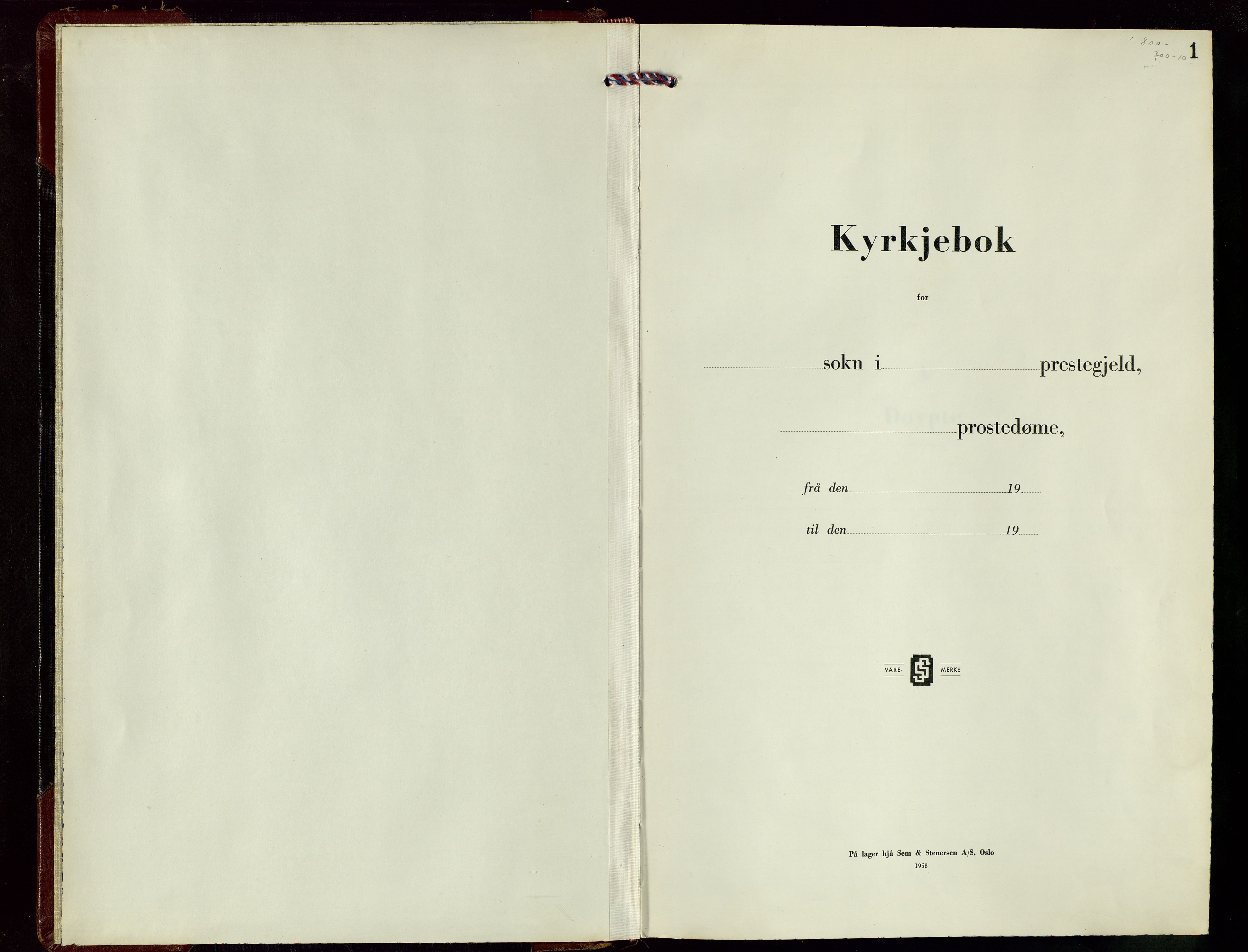 Hetland sokneprestkontor, SAST/A-101826/30/30BB/L0020: Klokkerbok nr. B 20, 1961-1966, s. 1