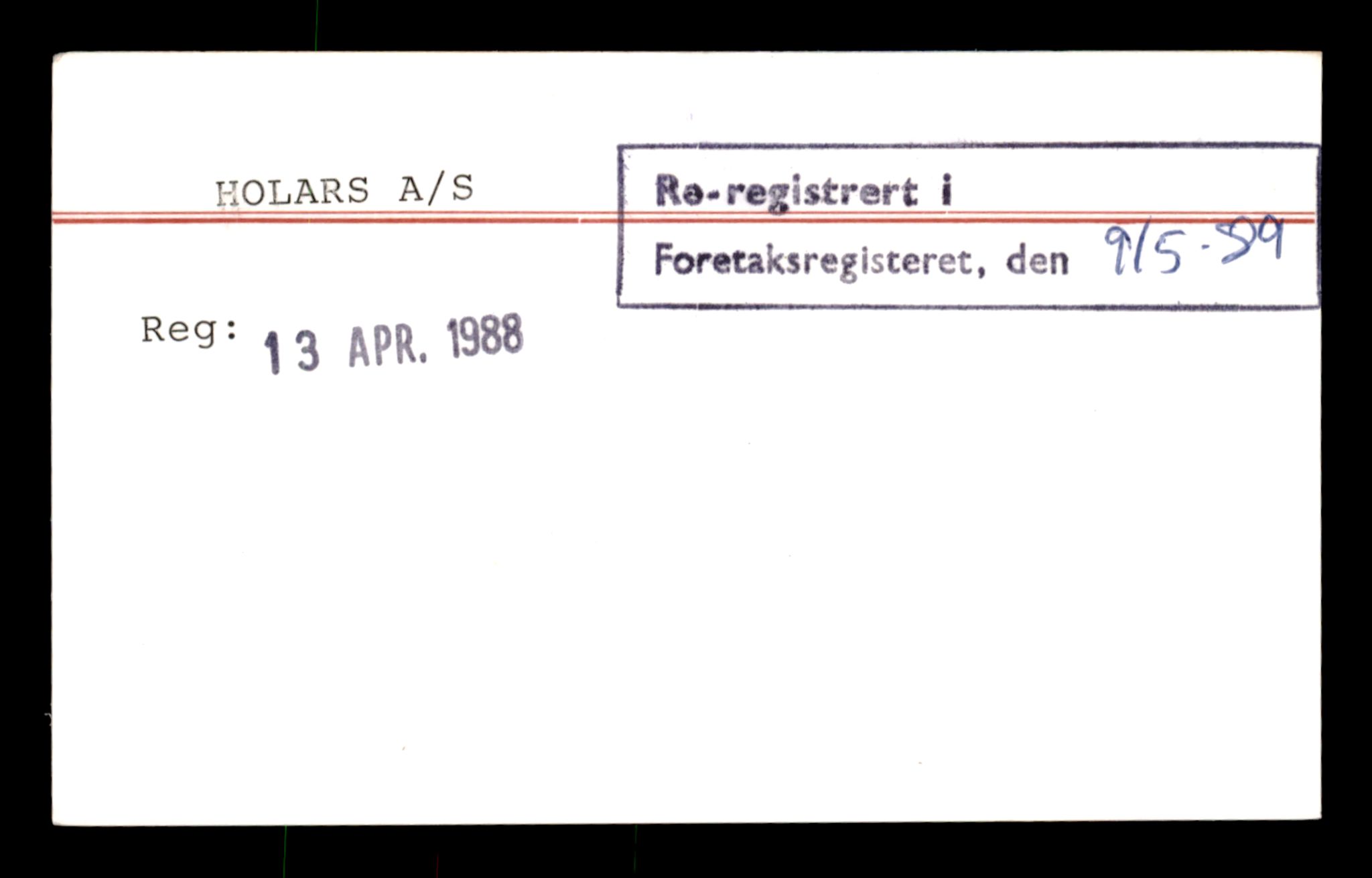 Oslo byfogd, Handelsregisteret, SAT/A-10867/G/Ga/Gad/L0013: Kartotekkort, Hol-Inr, 1890-1990