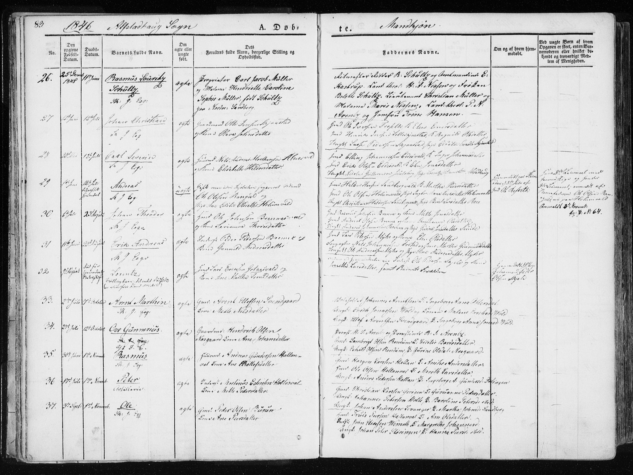 Ministerialprotokoller, klokkerbøker og fødselsregistre - Nord-Trøndelag, SAT/A-1458/717/L0154: Ministerialbok nr. 717A06 /1, 1836-1849, s. 83