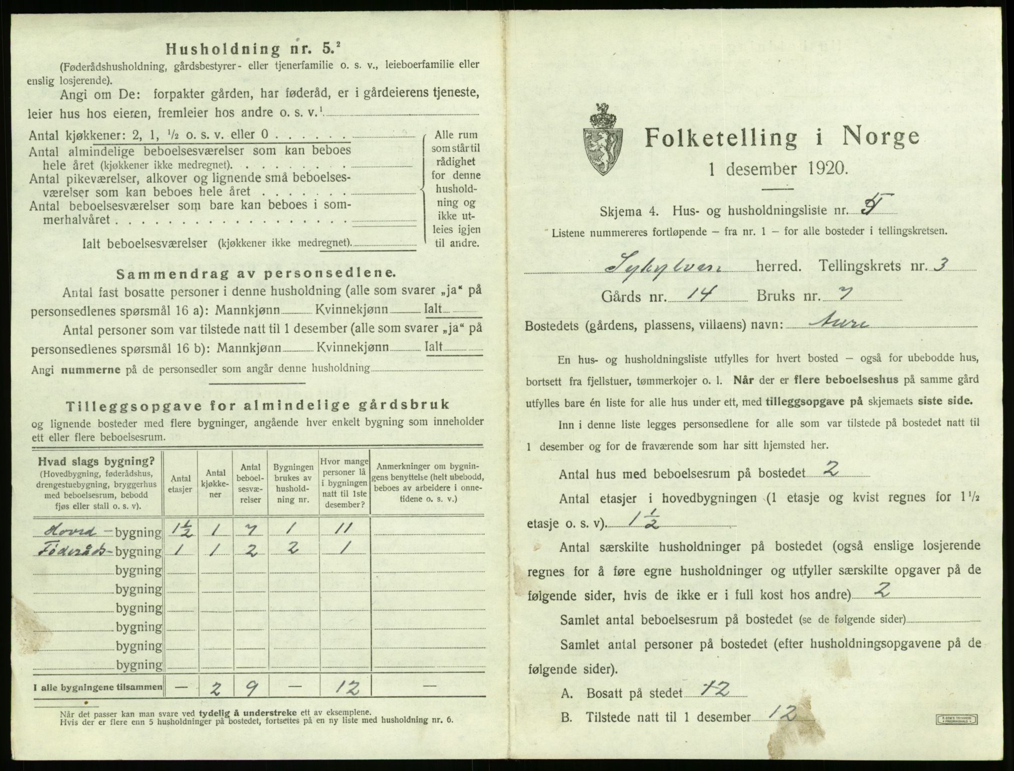 SAT, Folketelling 1920 for 1528 Sykkylven herred, 1920, s. 253