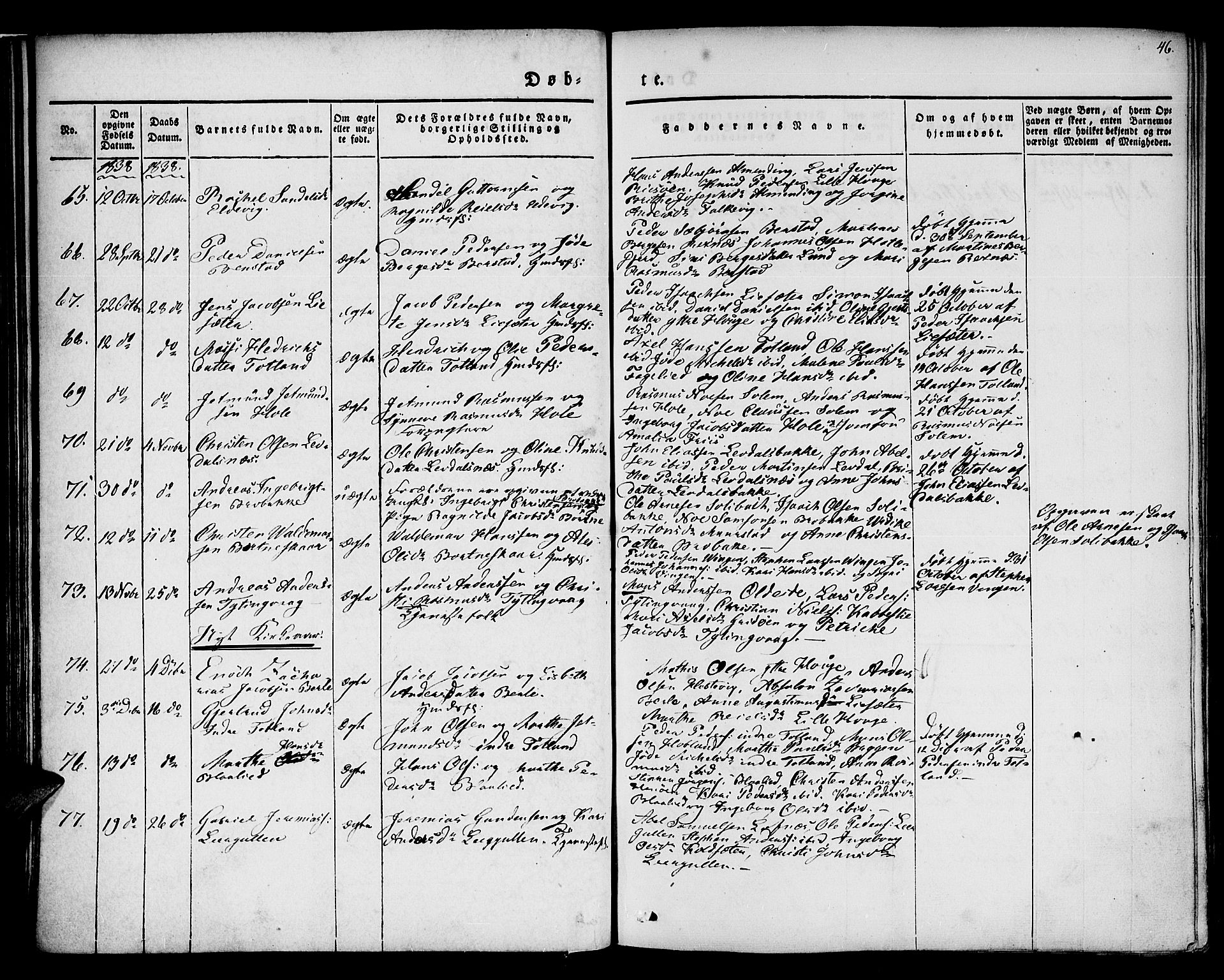 Davik sokneprestembete, AV/SAB-A-79701/H/Haa/Haaa/L0004: Ministerialbok nr. A 4, 1830-1849, s. 46