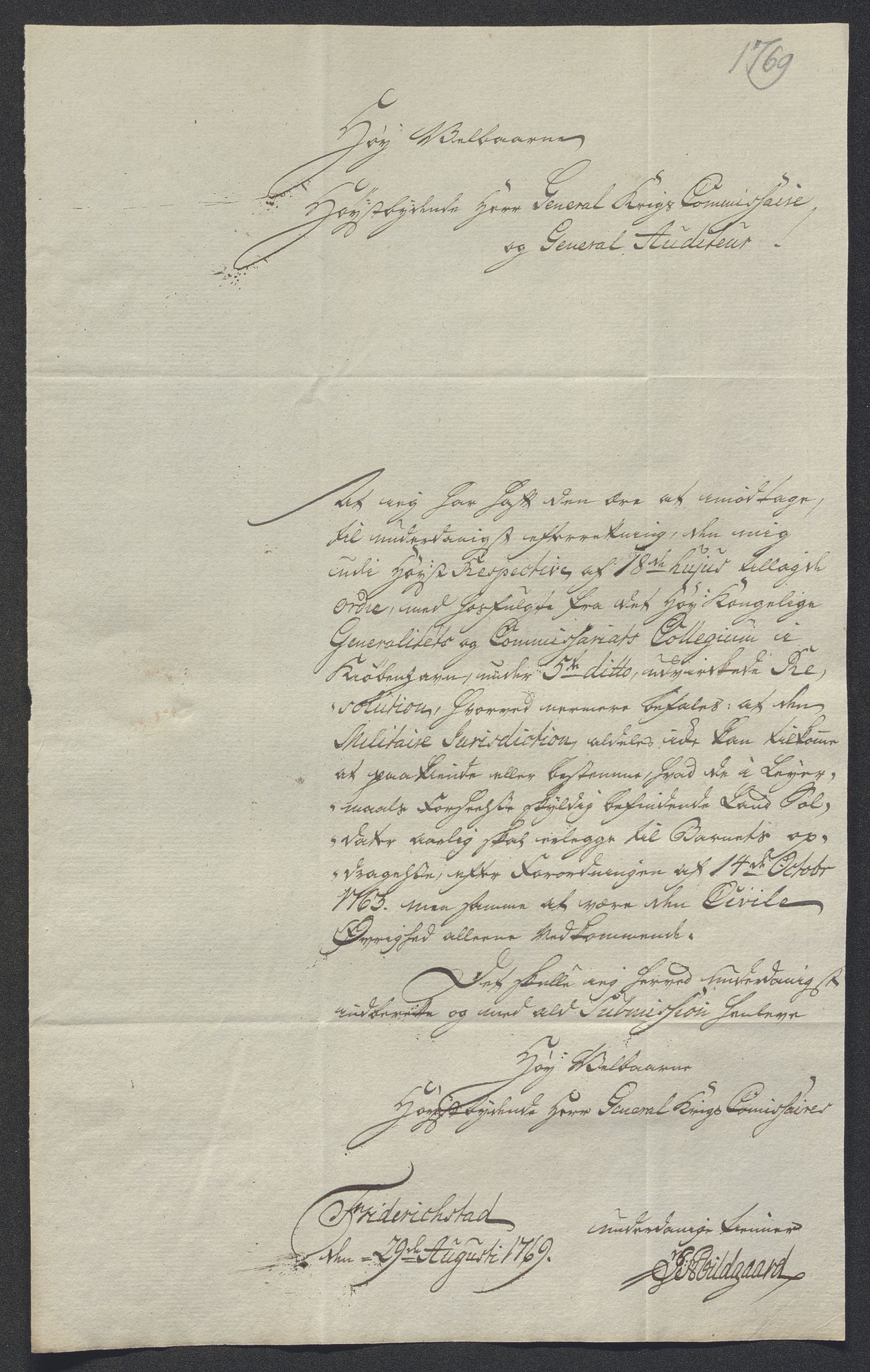 Forsvaret, Generalauditøren, AV/RA-RAFA-1772/F/Fd/L0004d: Breve fra regimenterne 1765 - 1795., 1765-1795, s. 468
