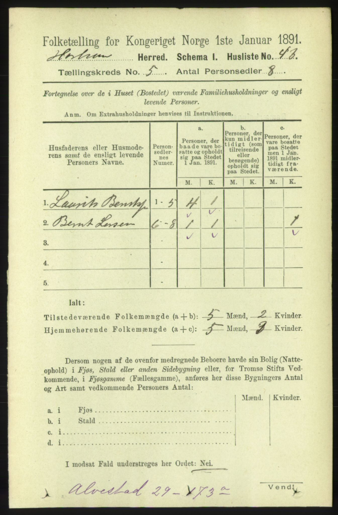 RA, Folketelling 1891 for 1534 Haram herred, 1891, s. 2373