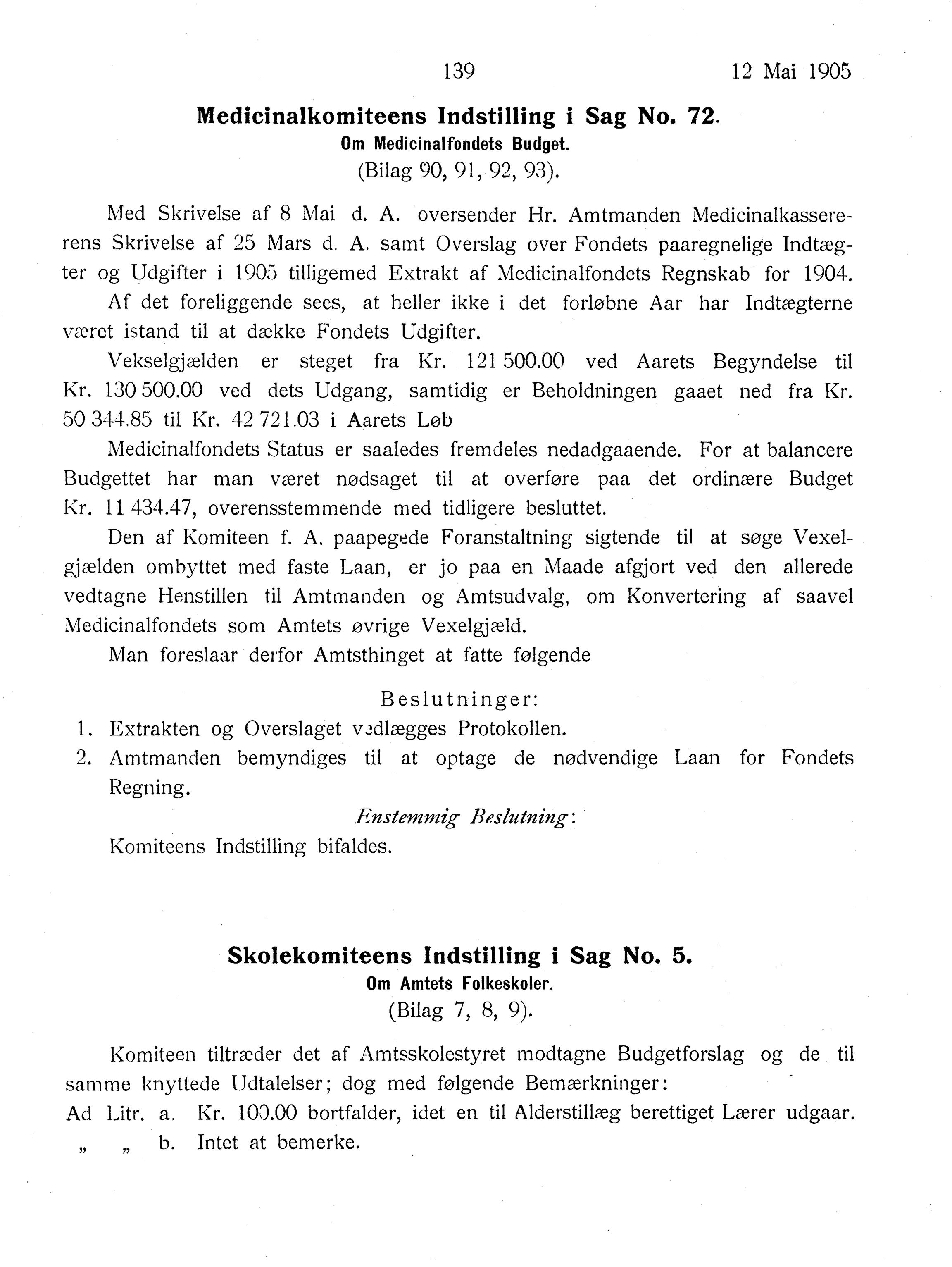 Nordland Fylkeskommune. Fylkestinget, AIN/NFK-17/176/A/Ac/L0028: Fylkestingsforhandlinger 1905, 1905