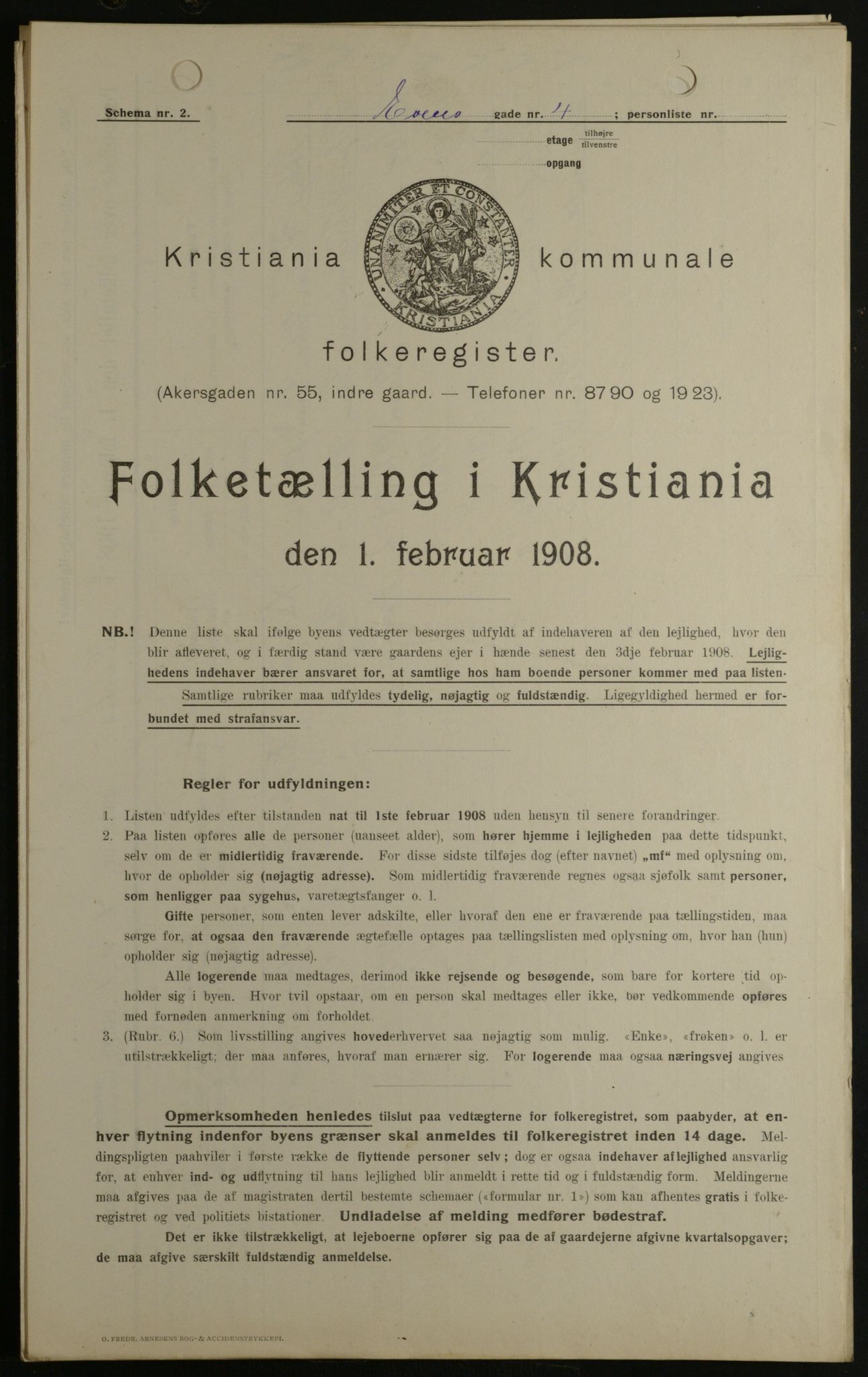 OBA, Kommunal folketelling 1.2.1908 for Kristiania kjøpstad, 1908, s. 20833