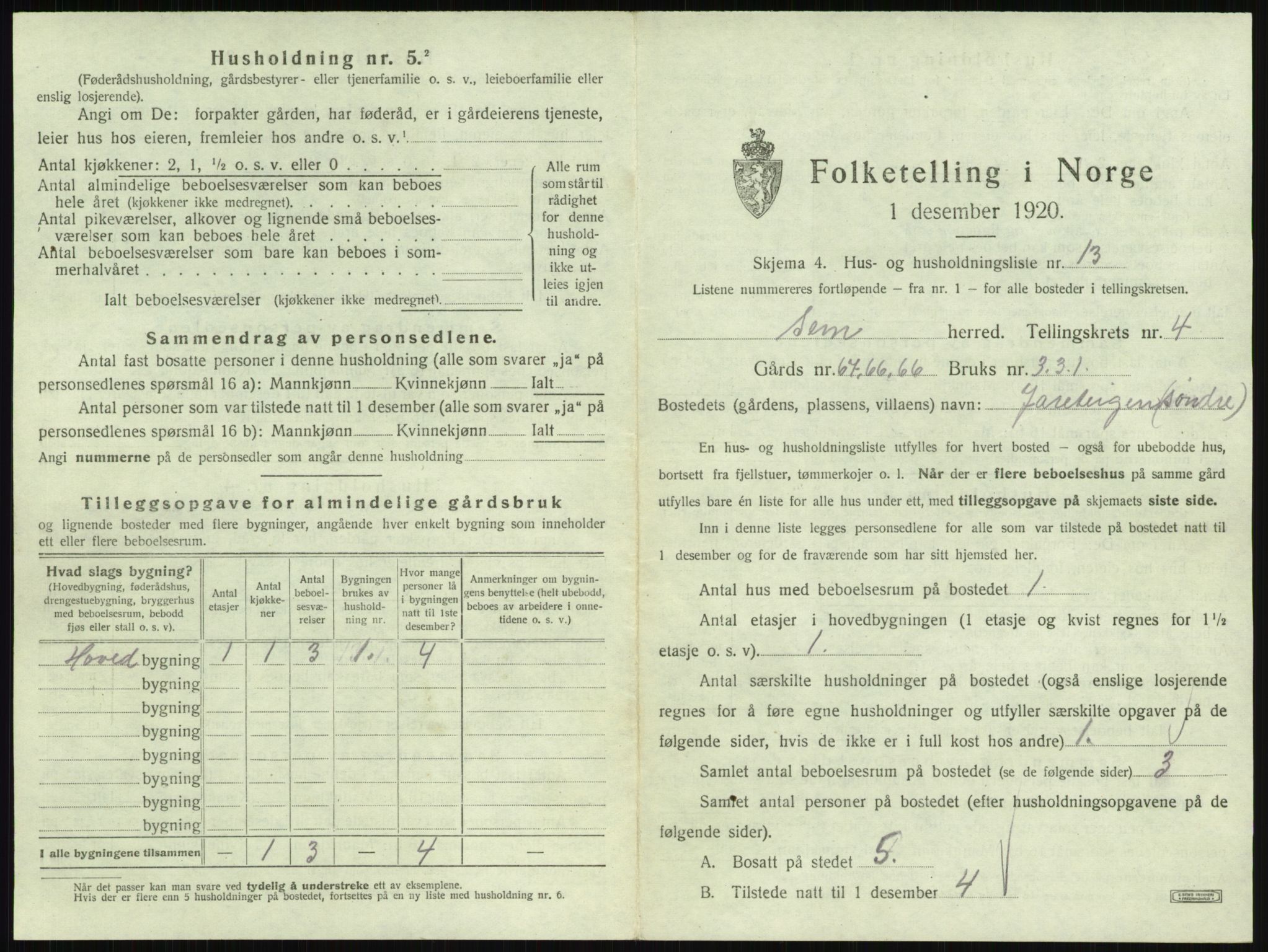 SAKO, Folketelling 1920 for 0721 Sem herred, 1920, s. 769