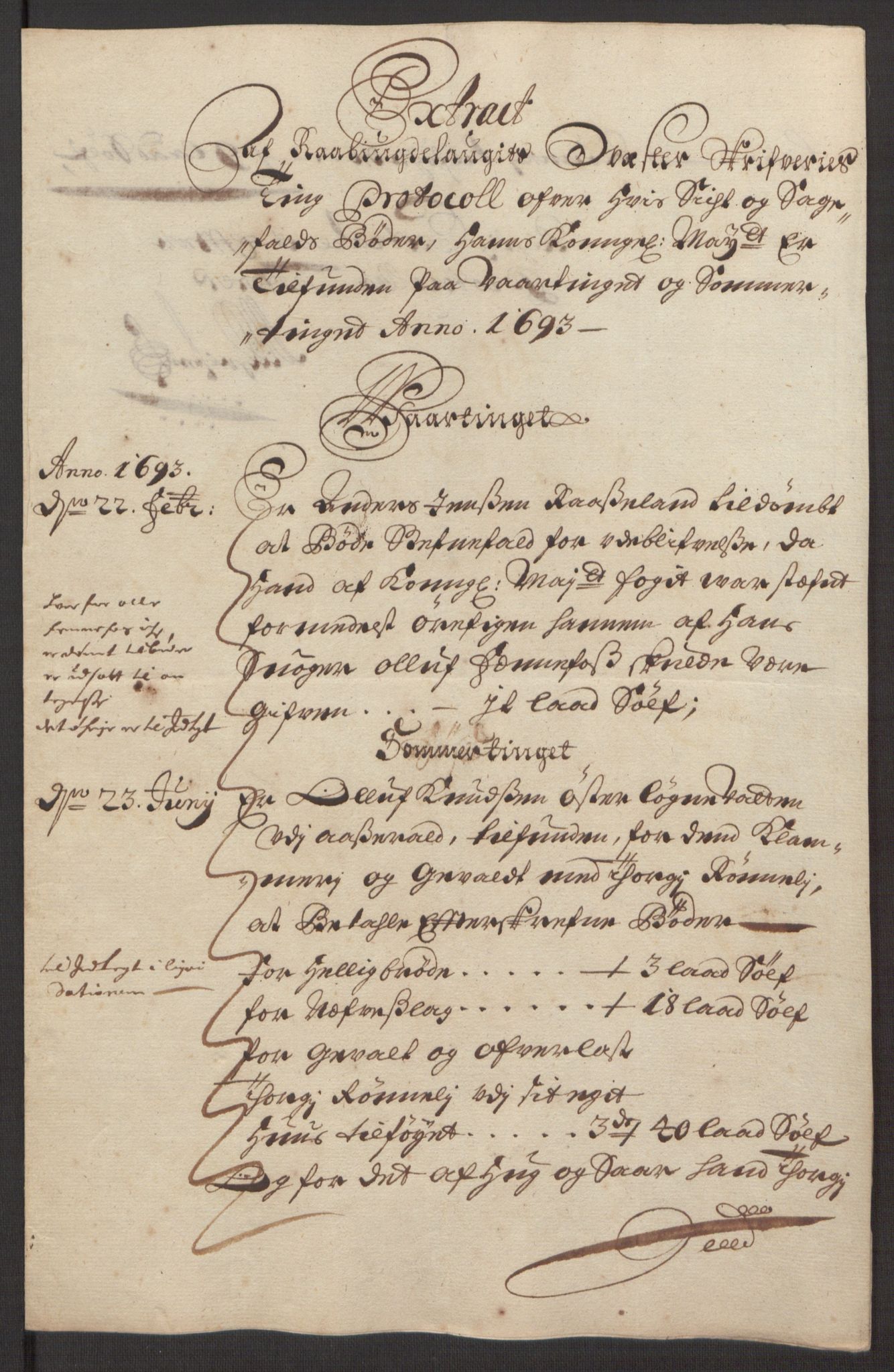 Rentekammeret inntil 1814, Reviderte regnskaper, Fogderegnskap, RA/EA-4092/R40/L2444: Fogderegnskap Råbyggelag, 1693-1696, s. 25