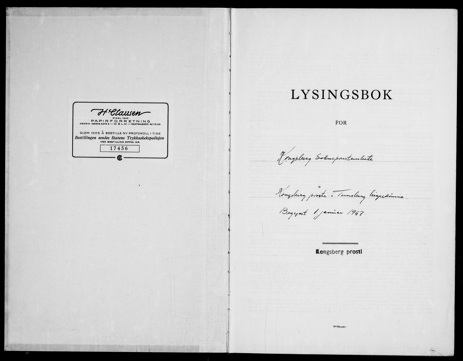 Kongsberg kirkebøker, AV/SAKO-A-22/H/Ha/L0004: Lysningsprotokoll nr. 4, 1967-1969