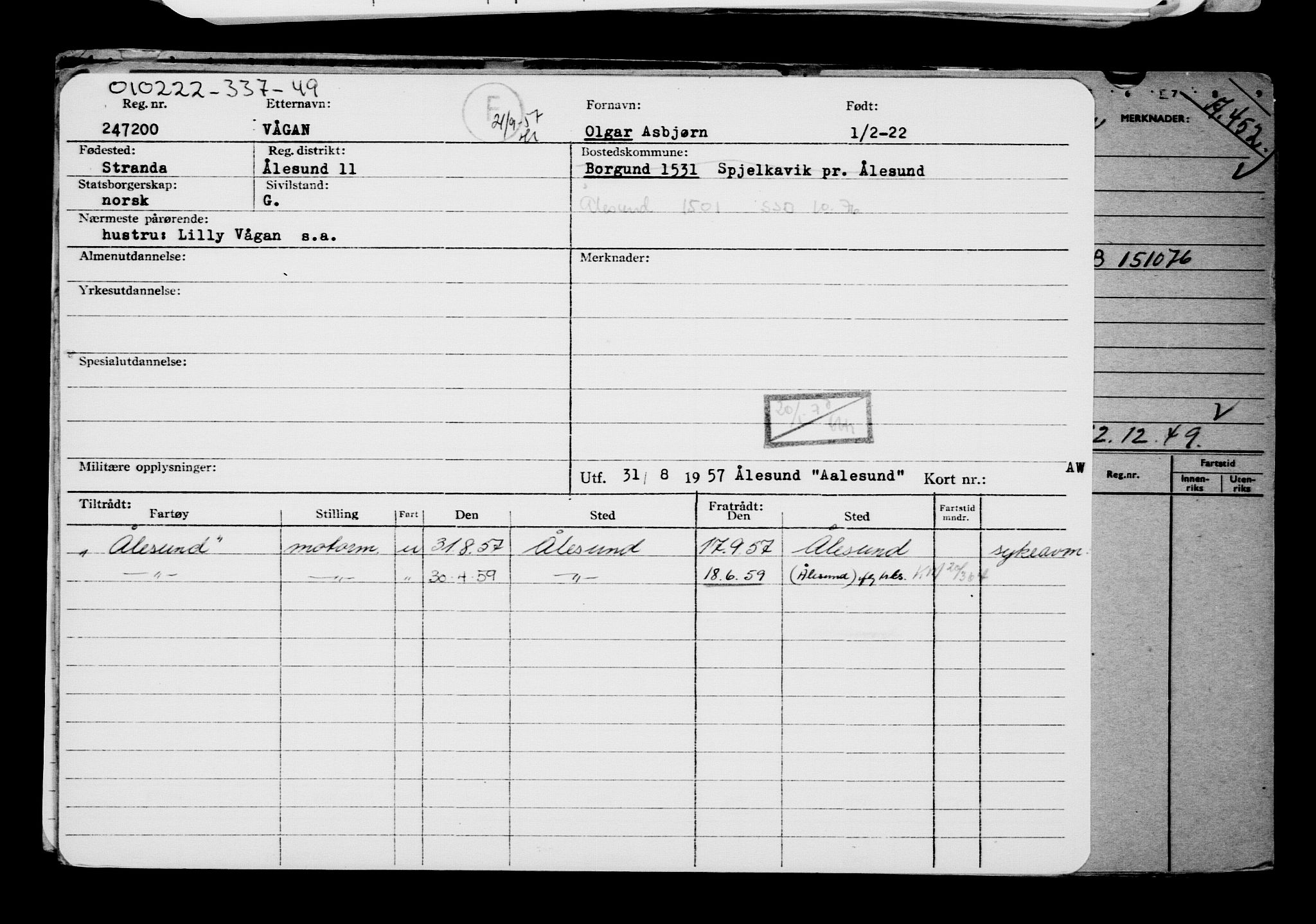 Direktoratet for sjømenn, AV/RA-S-3545/G/Gb/L0202: Hovedkort, 1922, s. 525