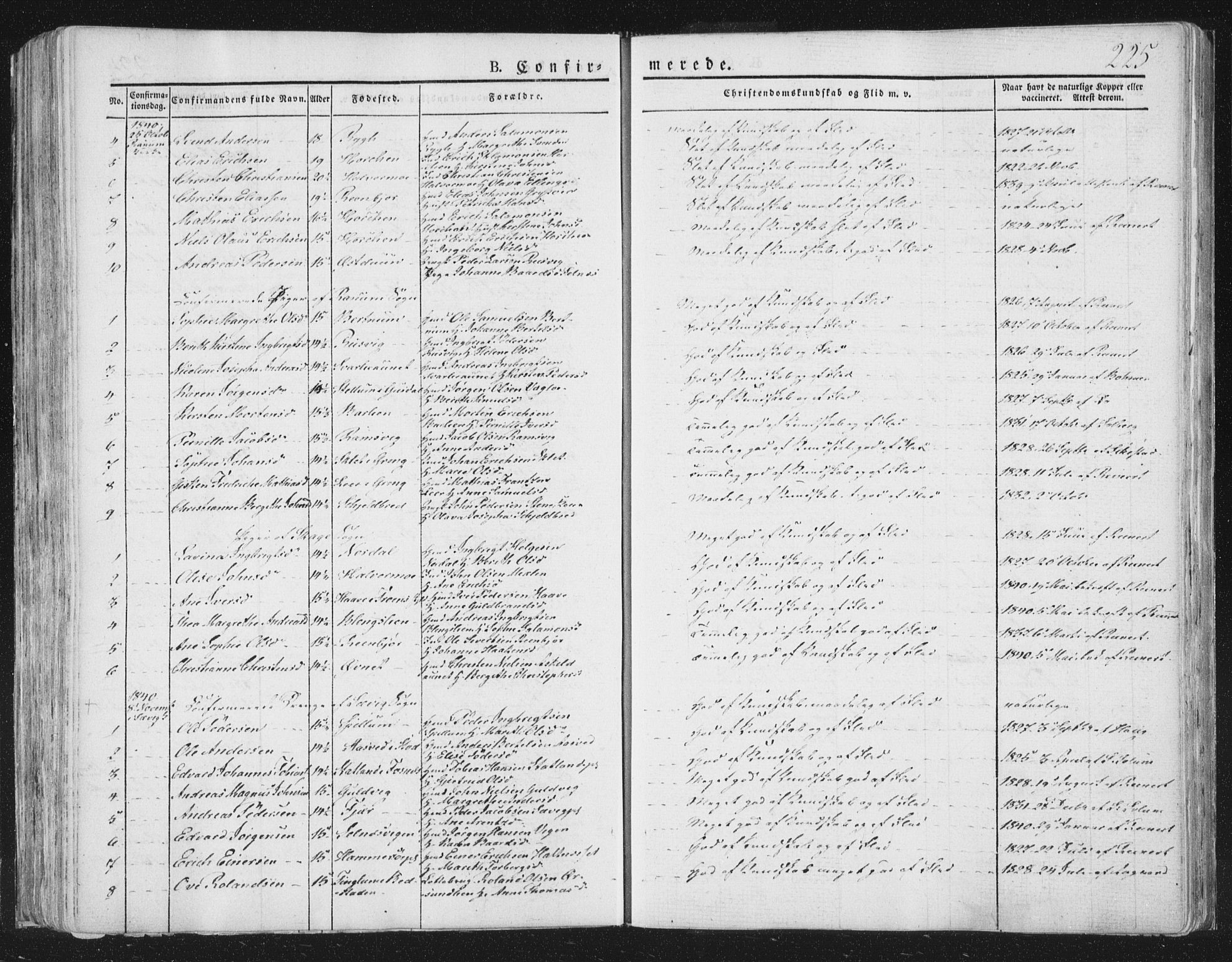 Ministerialprotokoller, klokkerbøker og fødselsregistre - Nord-Trøndelag, SAT/A-1458/764/L0551: Ministerialbok nr. 764A07a, 1824-1864, s. 225