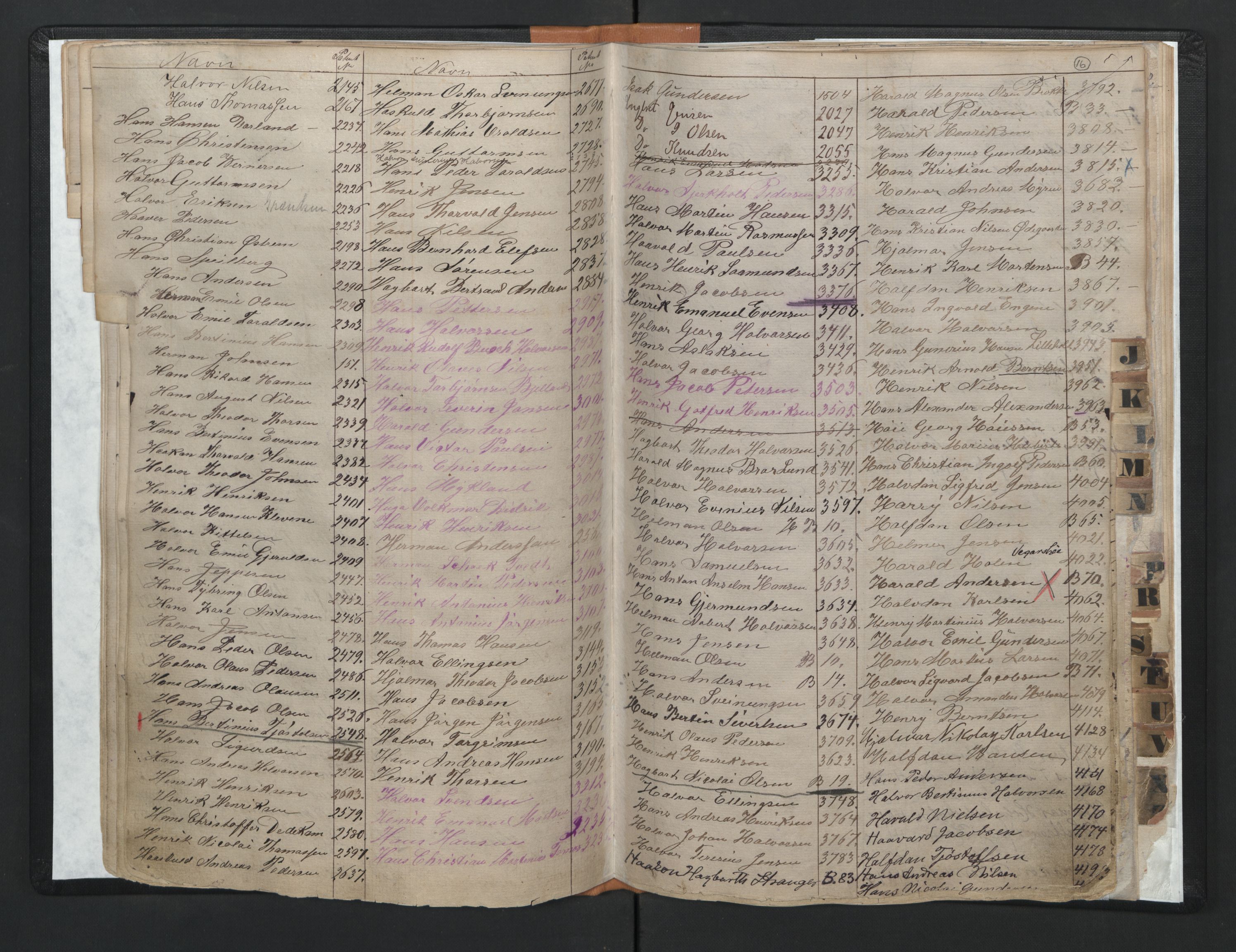 Tvedestrand mønstringskrets, AV/SAK-2031-0011/F/Fb/L0025: Register til hovedrulle nr 1-4827, U-41, 1860-1930, s. 18